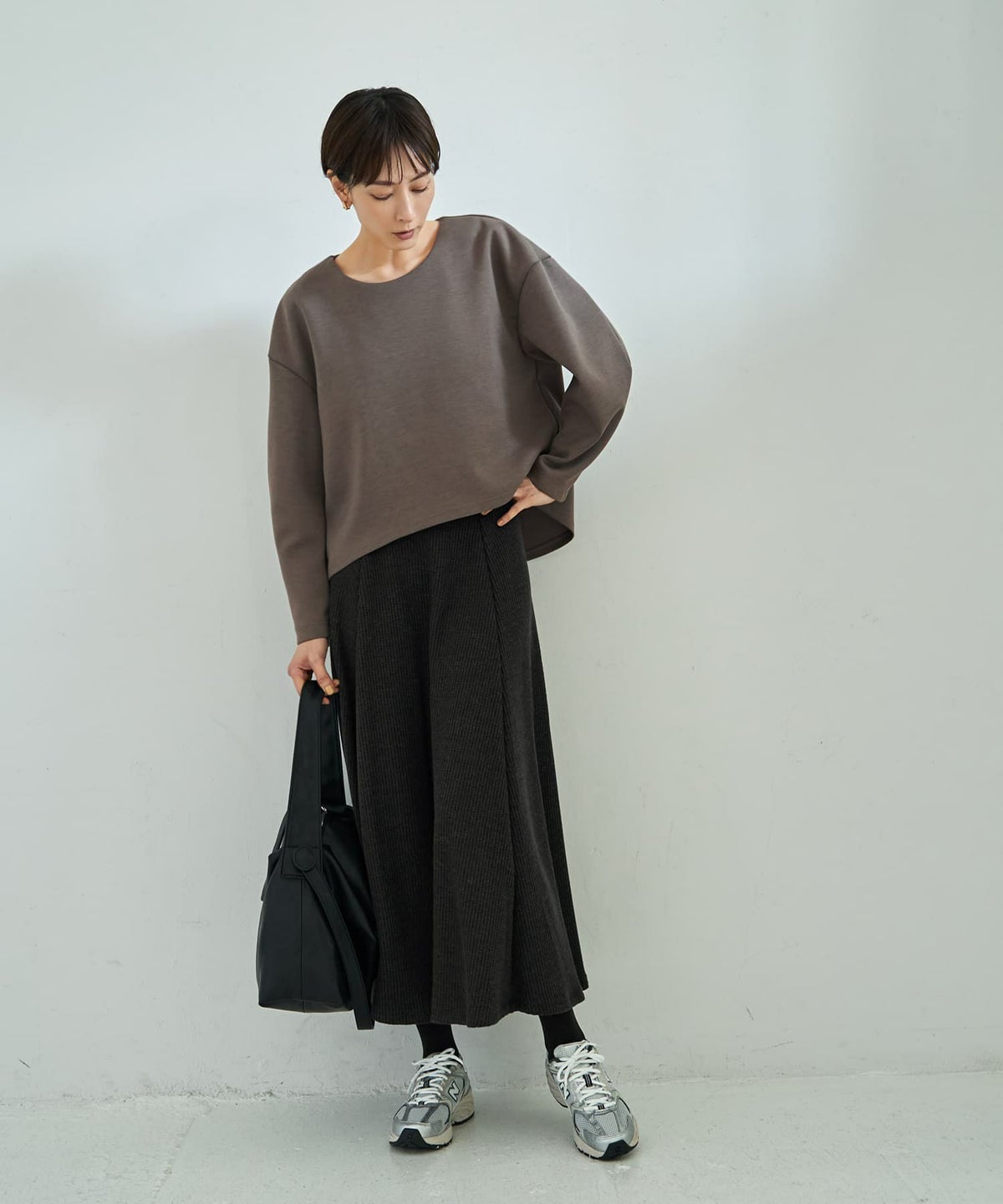 着用イメージ 167cm ココアグレー