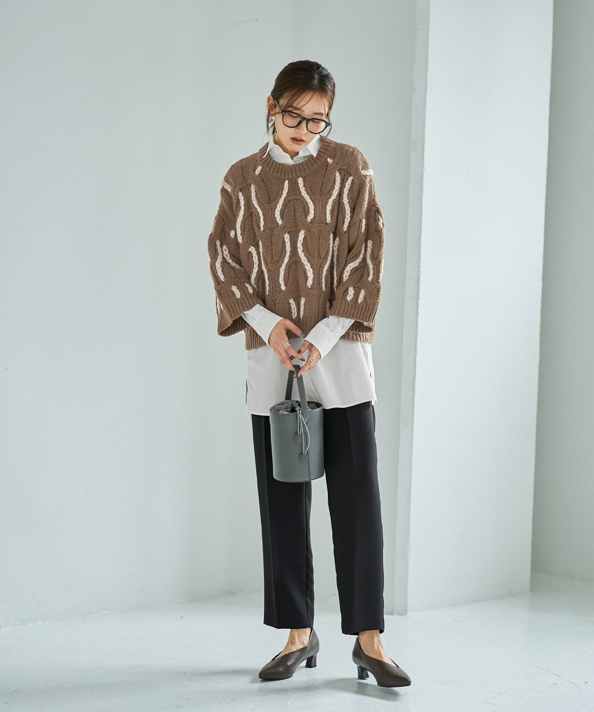 着用イメージ 166cm マスタードブラウン