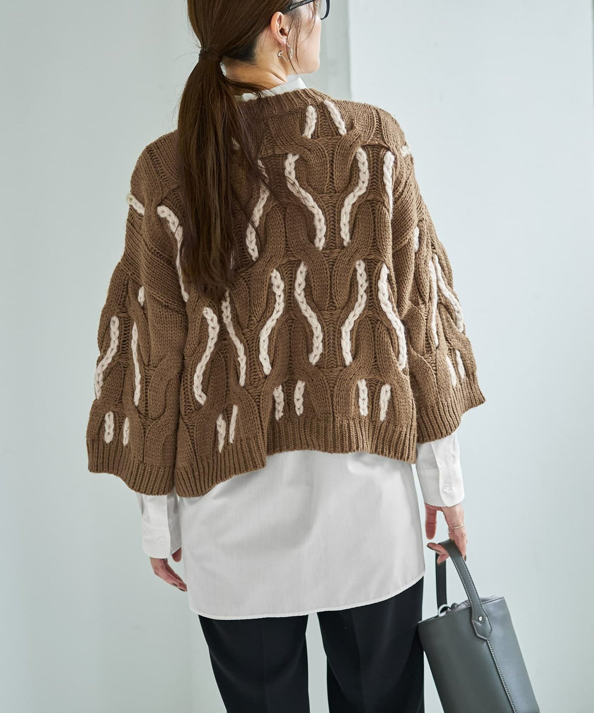 着用イメージ 166cm マスタードブラウン