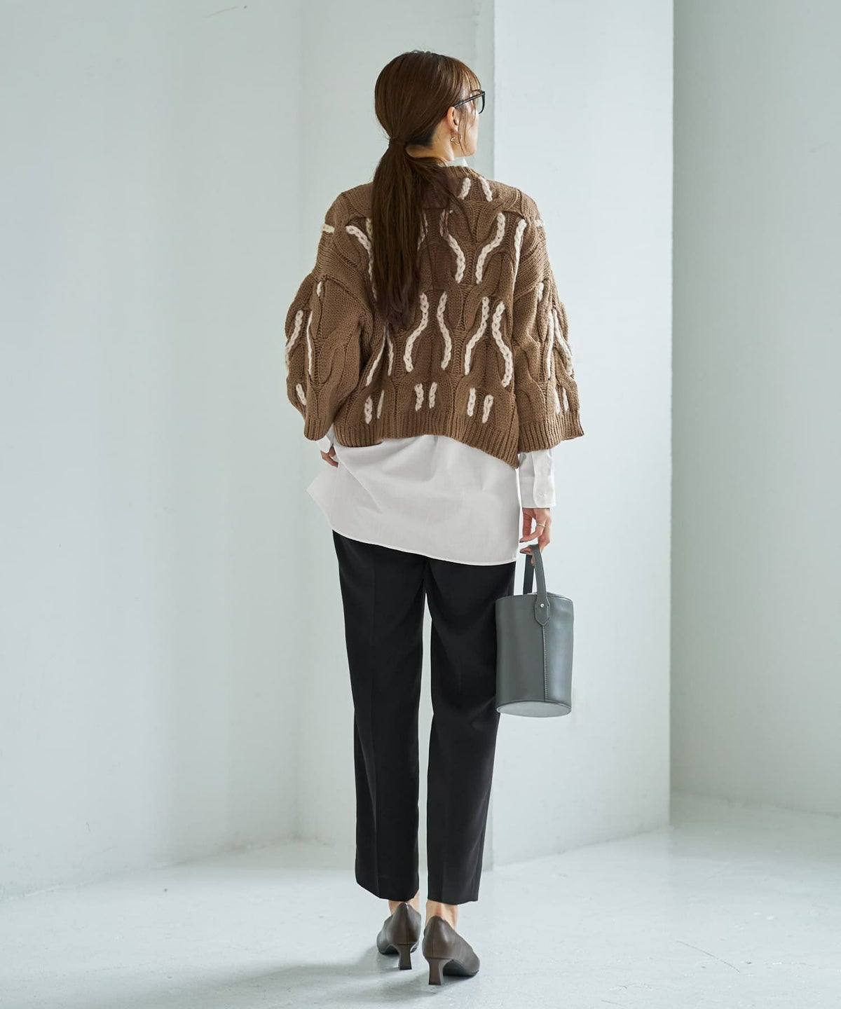 着用イメージ 166cm マスタードブラウン