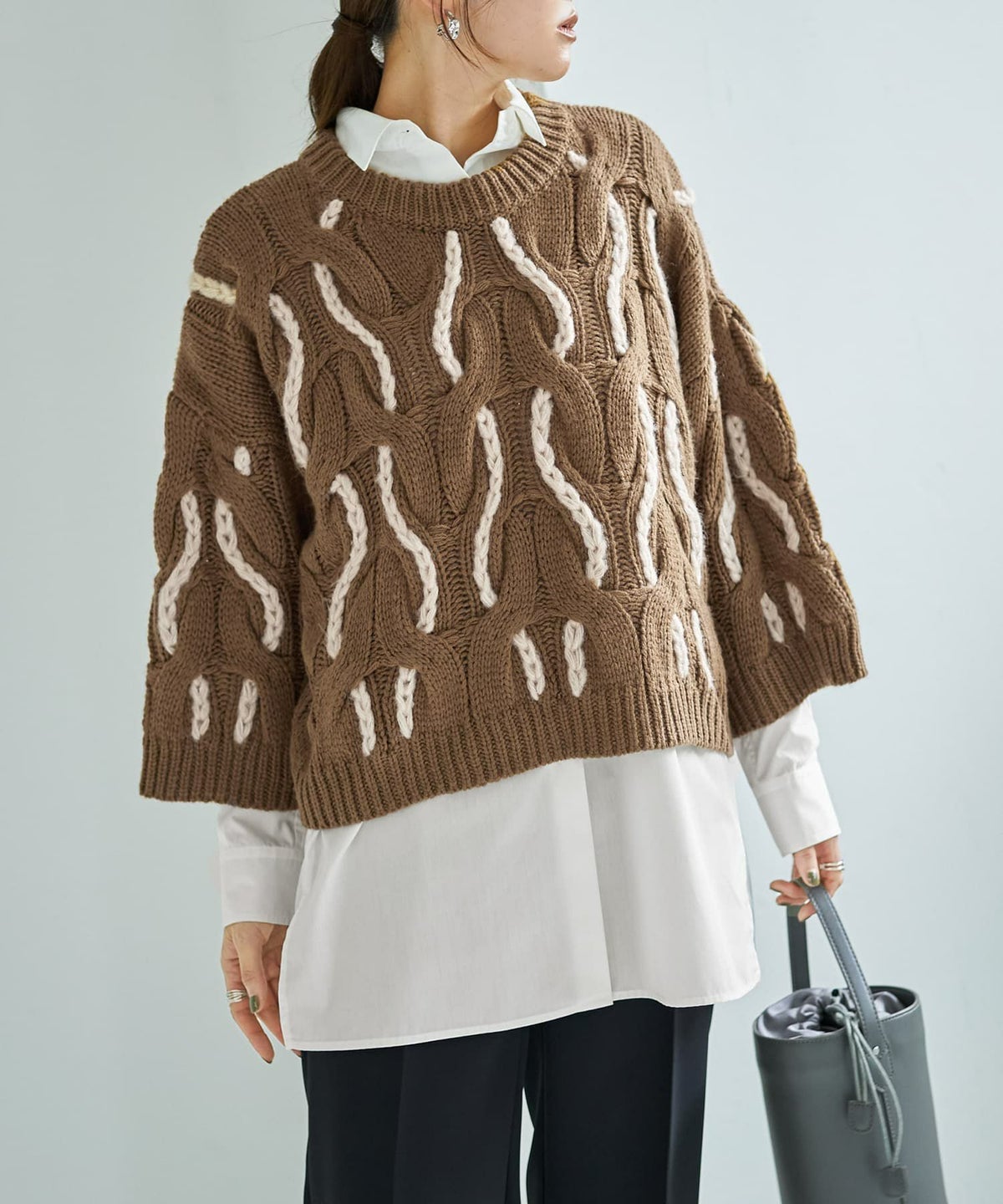 着用イメージ 166cm マスタードブラウン