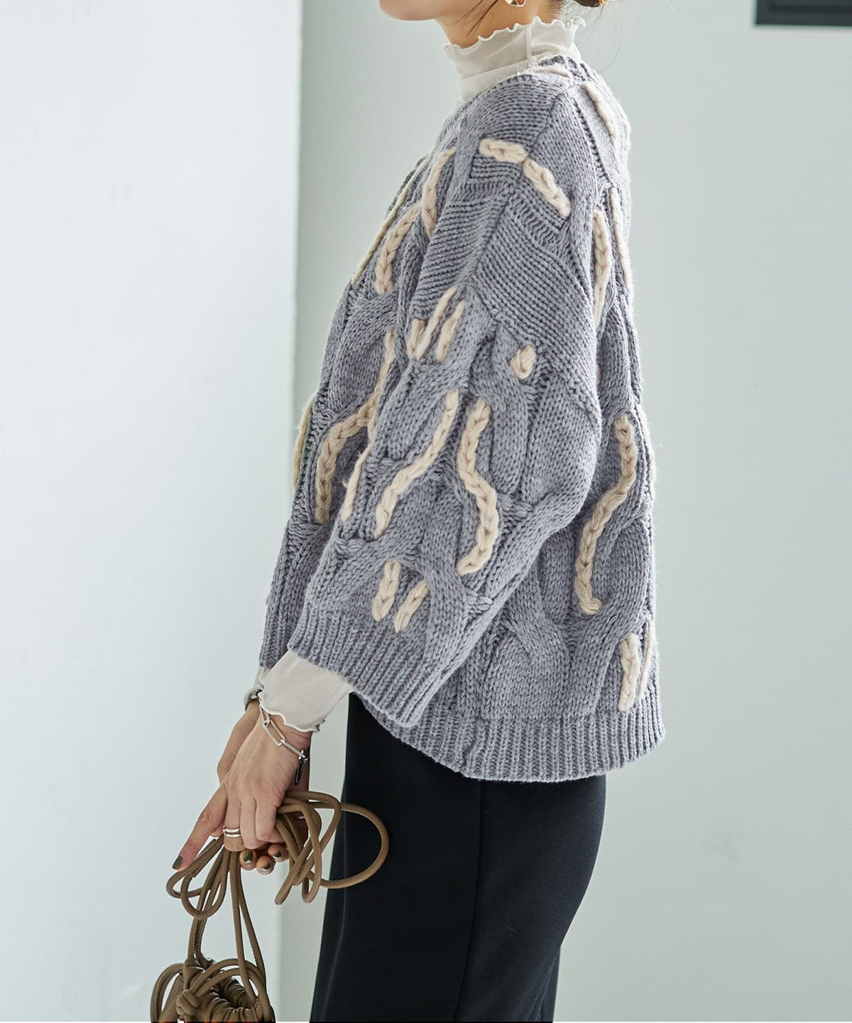 着用イメージ 166cm ブルーグレー