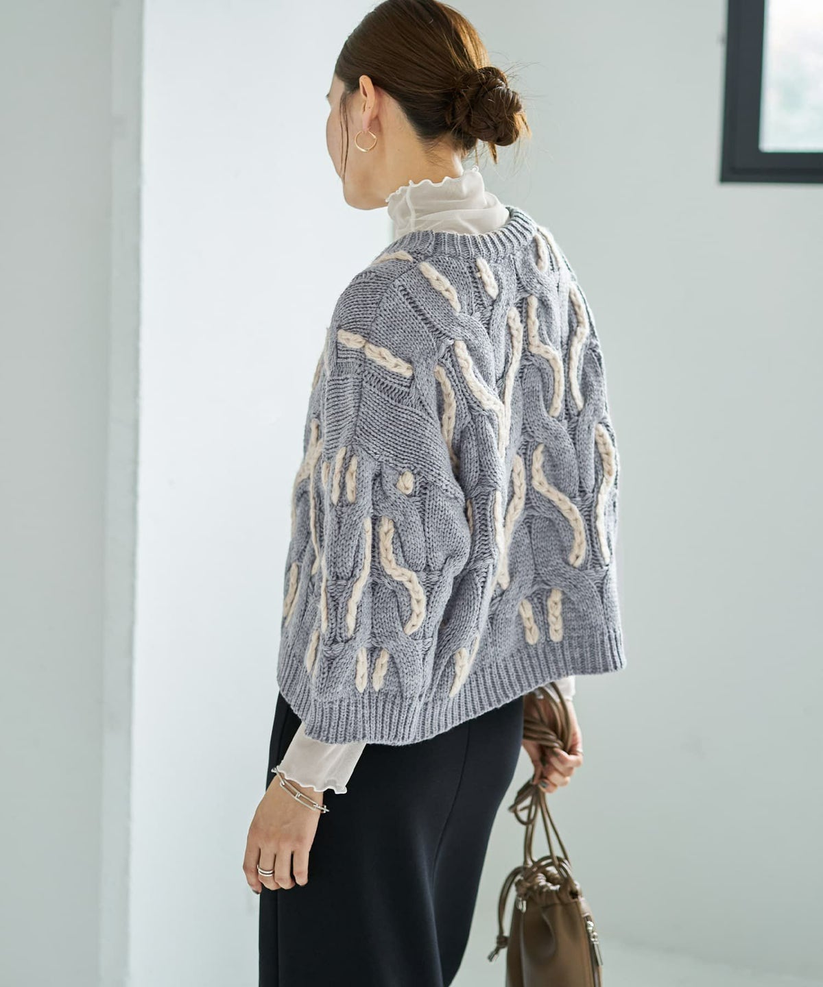 着用イメージ 166cm ブルーグレー