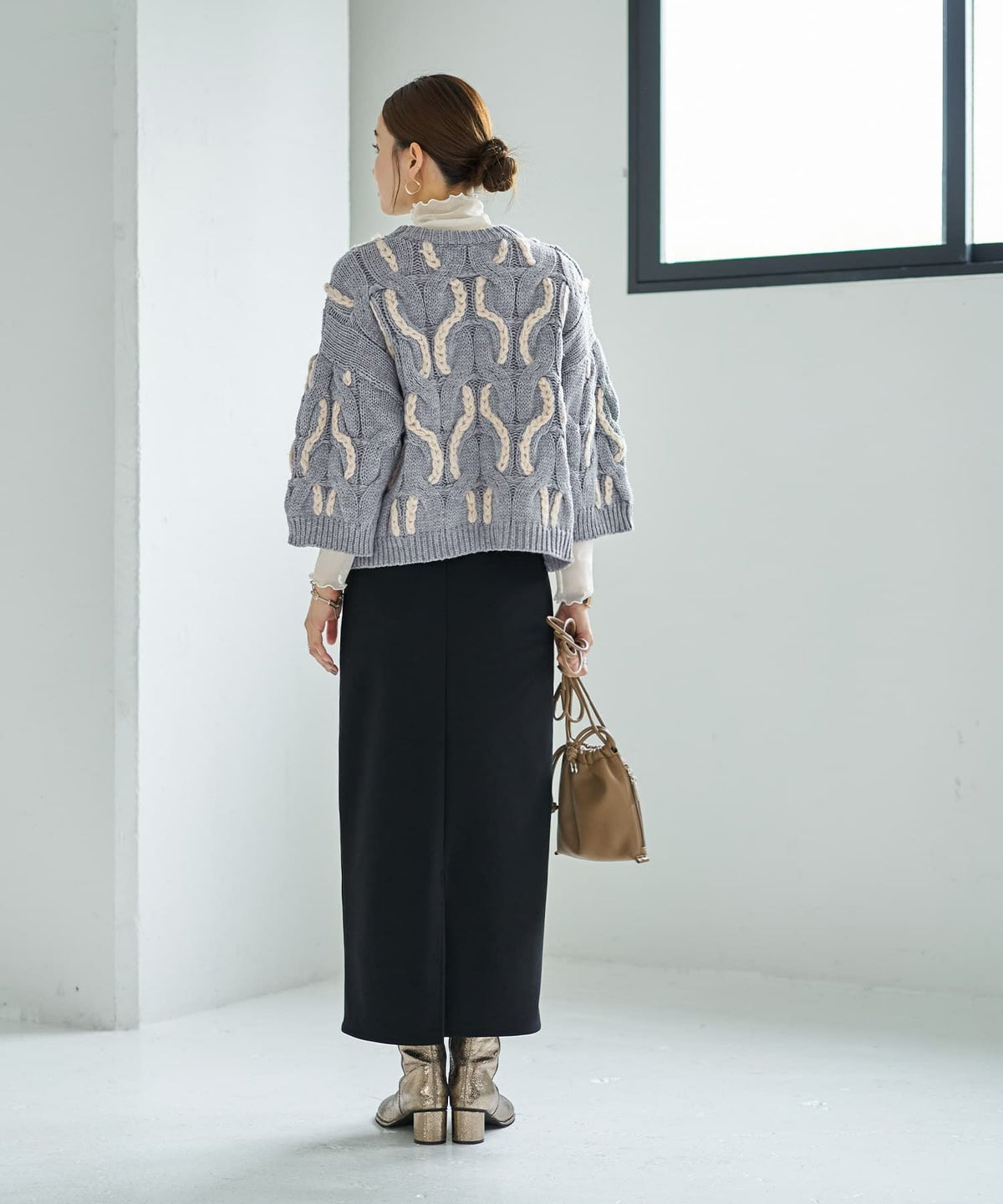 着用イメージ 166cm ブルーグレー