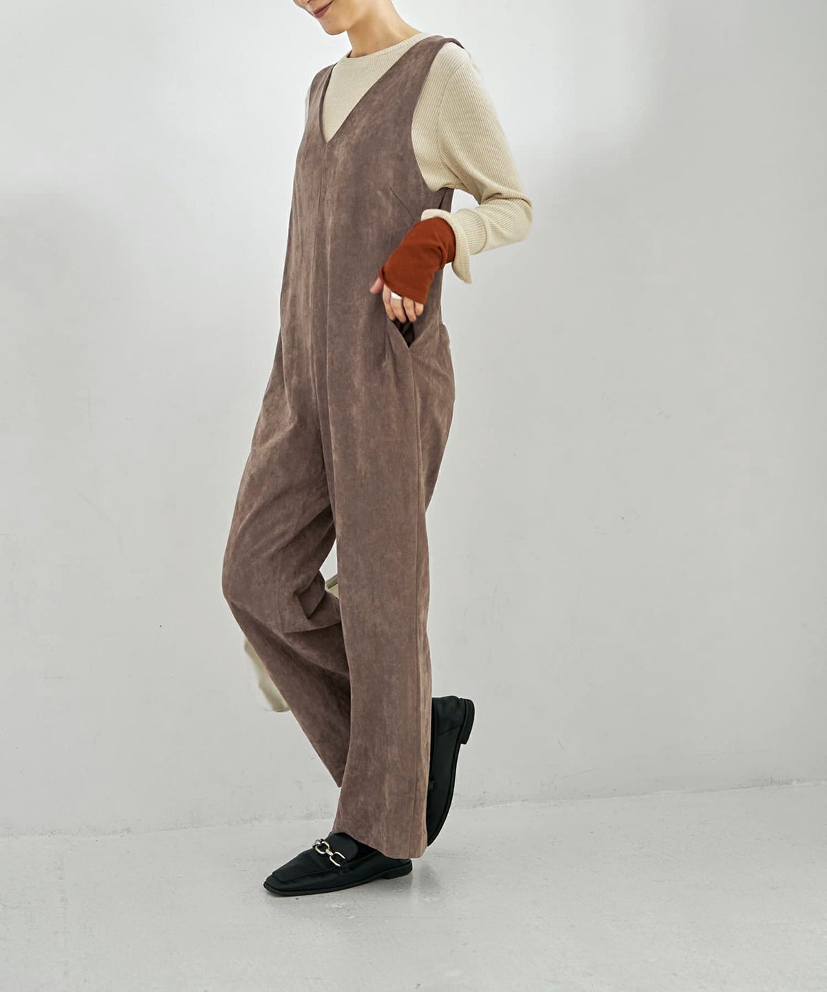 着用イメージ 167cm グレイッシュブラウン 02サイズ