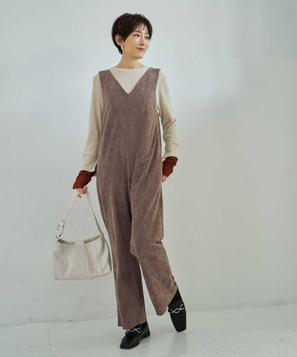 着用イメージ 167cm グレイッシュブラウン 02サイズ