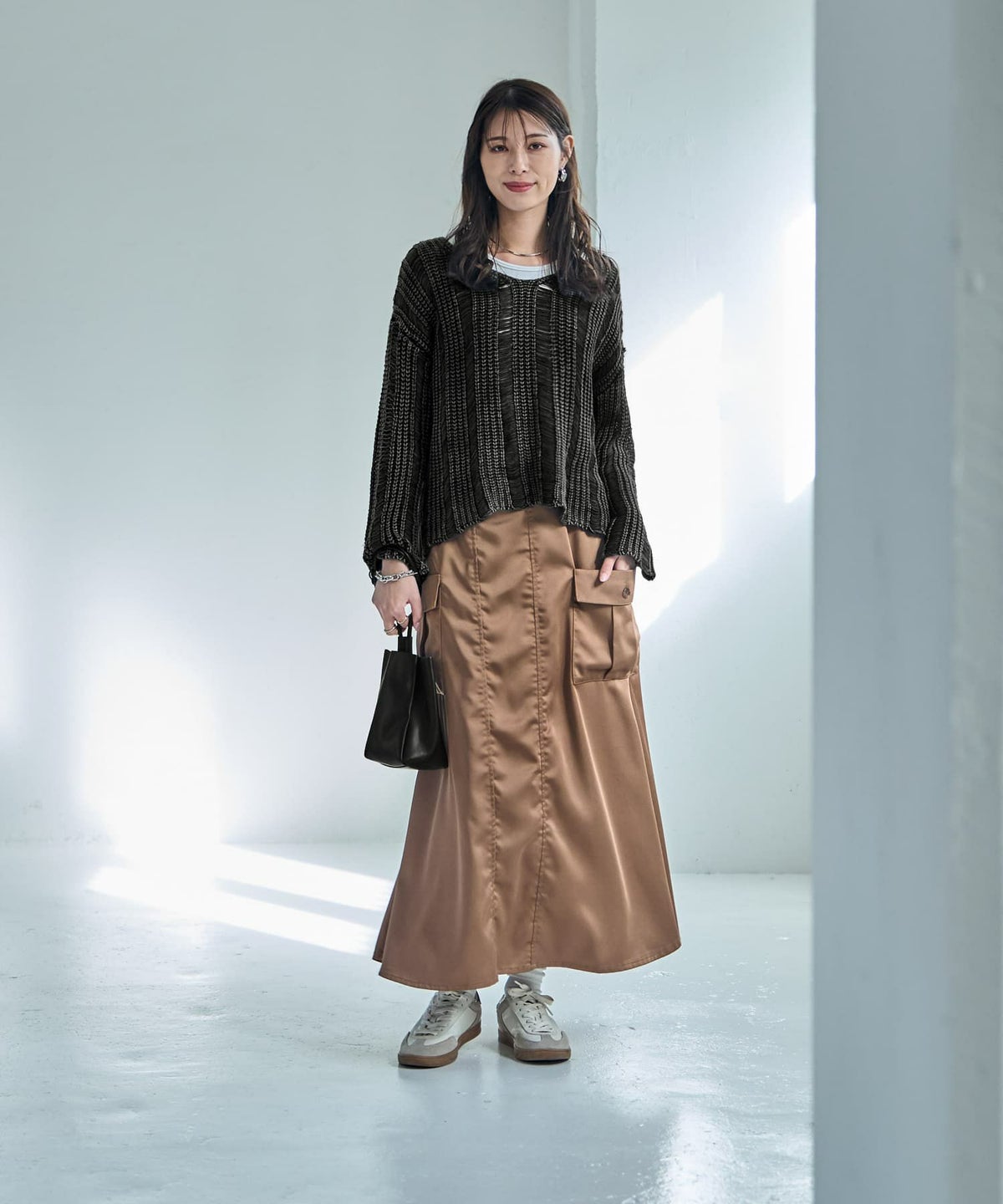 着用イメージ 168cm 着用サイズ 02　キャメルベージュ