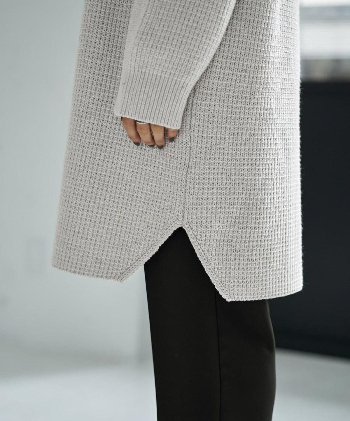 着用イメージ 166cm ライトグレーミックス