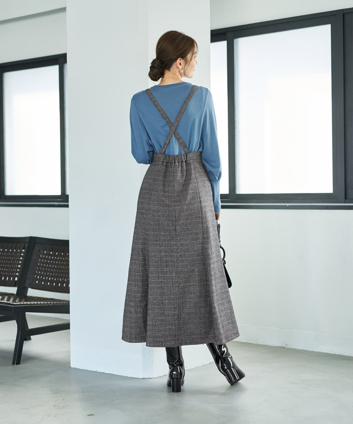 着用イメージ 166cm チャコールミックス