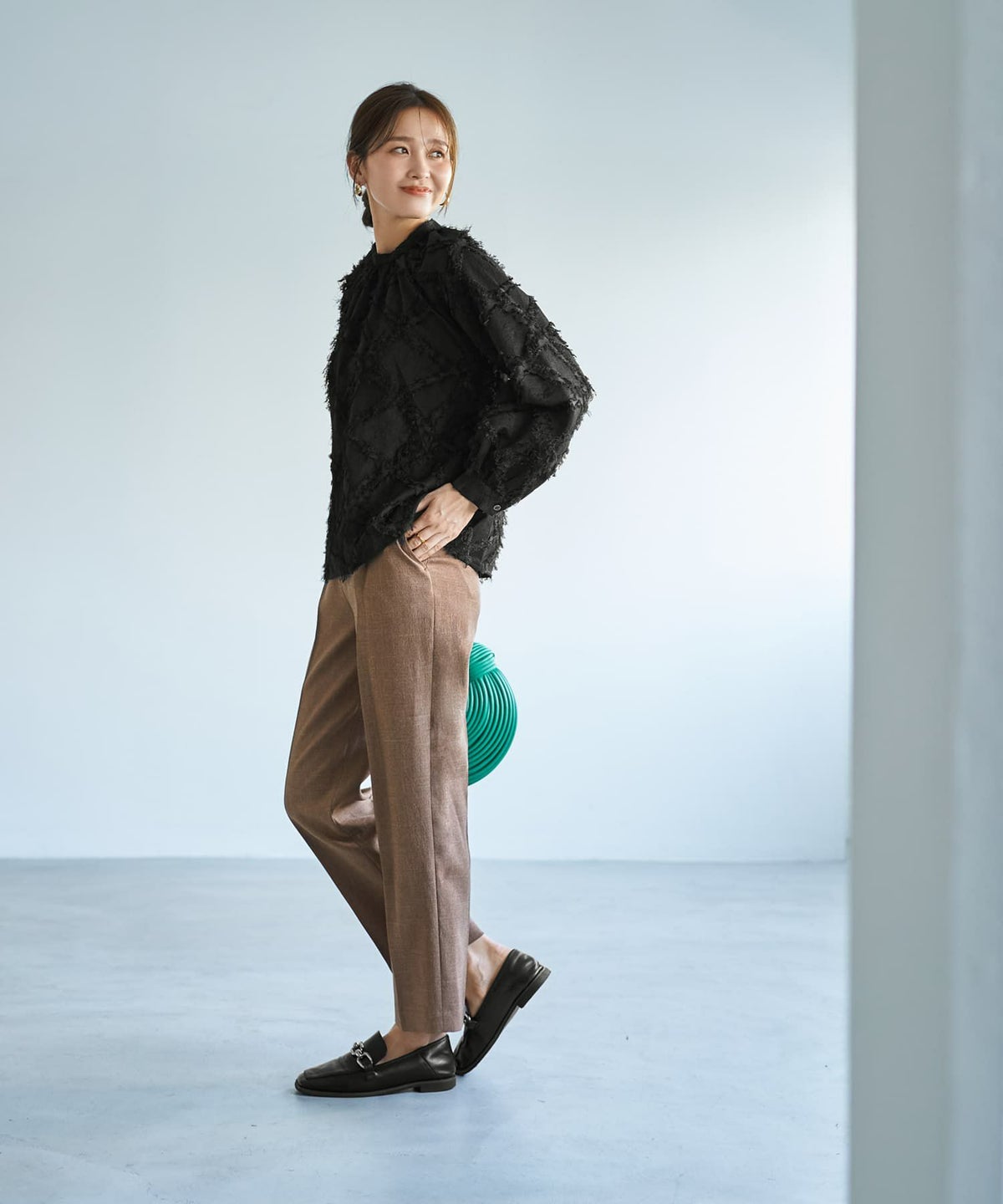 着用イメージ 166cm ブラック