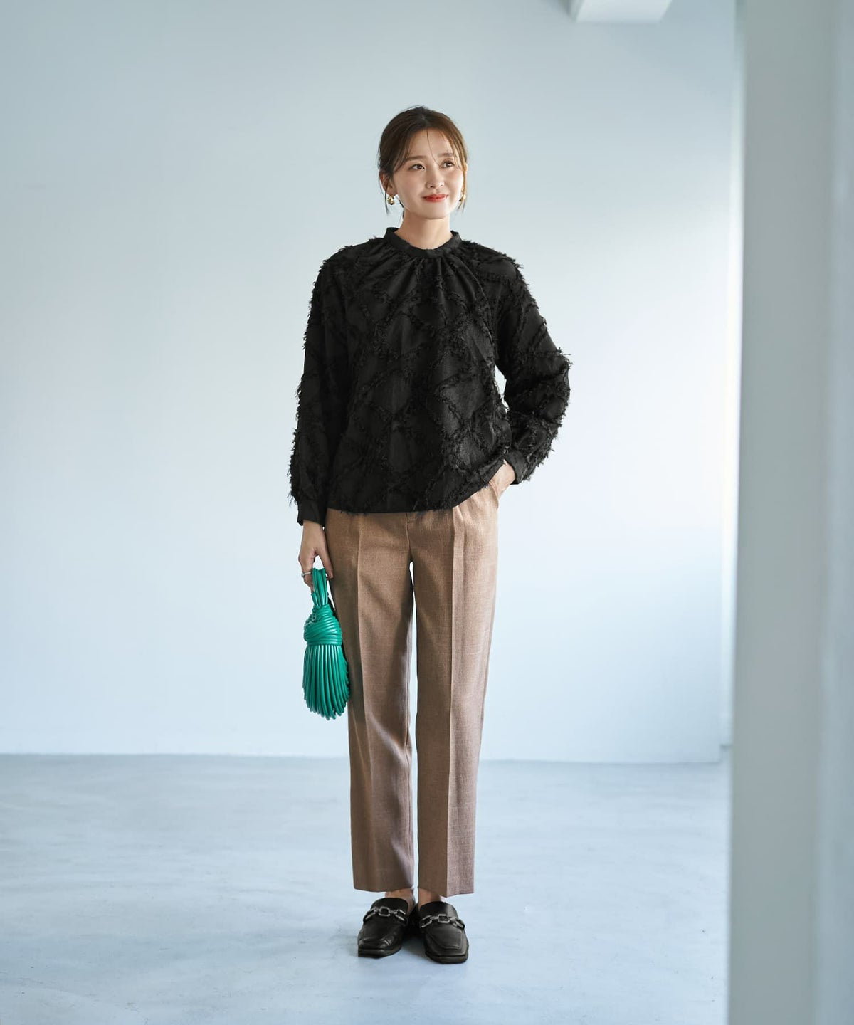 着用イメージ 166cm ブラック