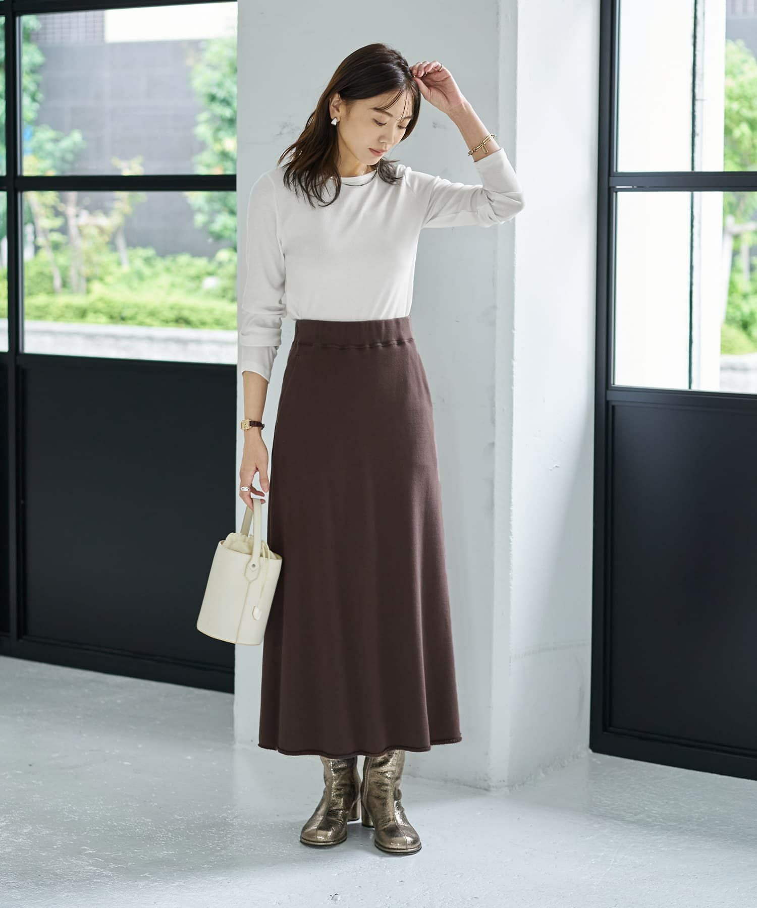 【ブラウン】スウェット スカート (WOMENS) wfp03406_2.jpg