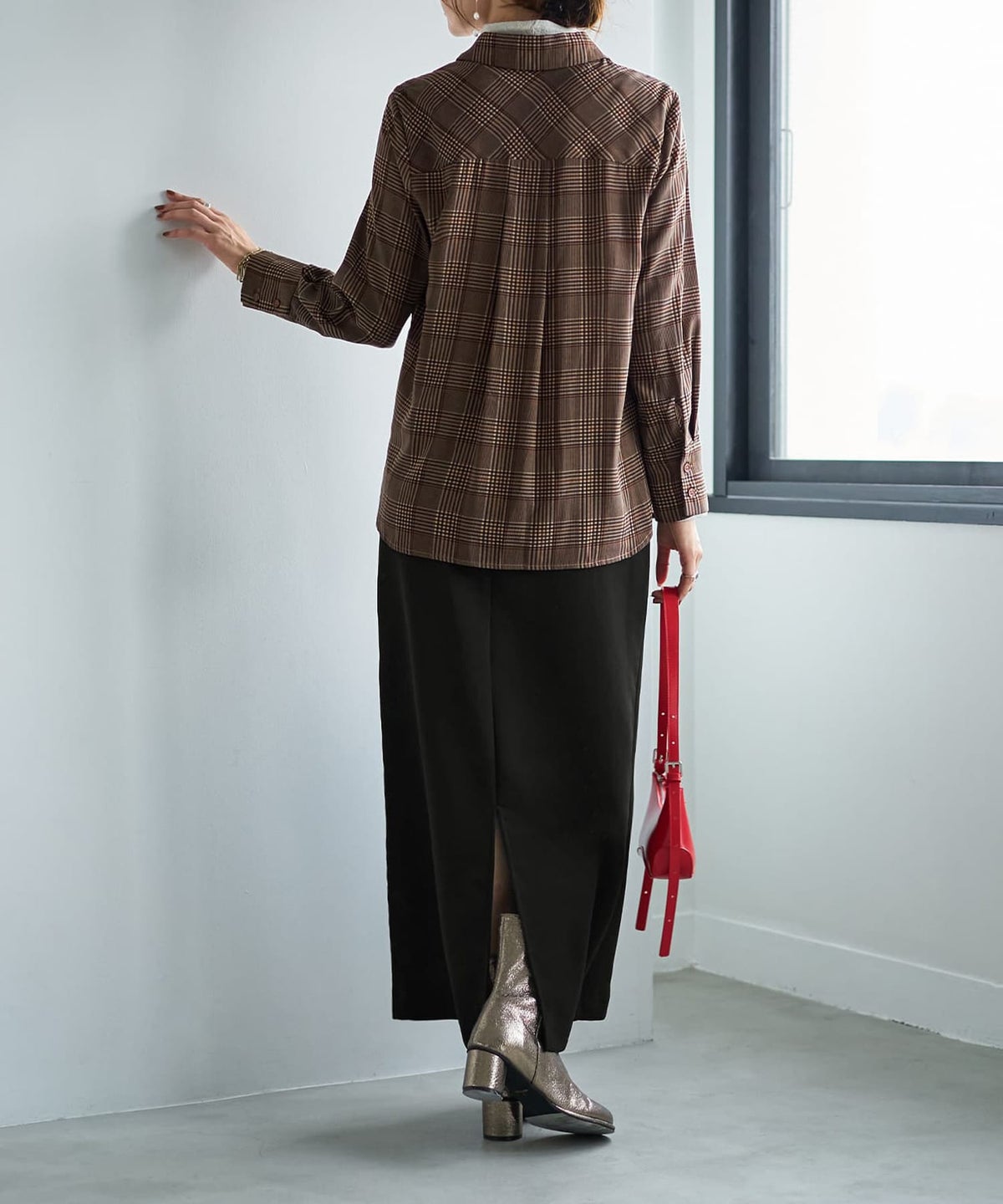 着用イメージ 166cm ブラウンミックス