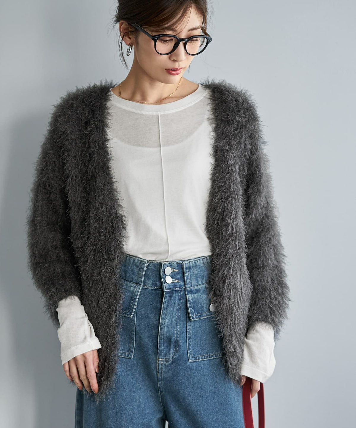 着用イメージ 167cm チャコール