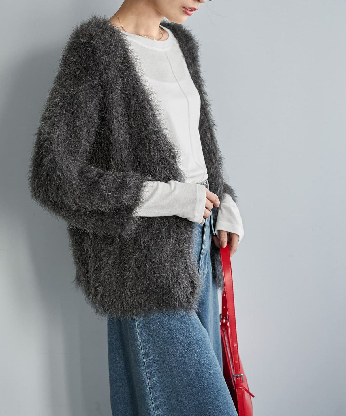 着用イメージ 167cm チャコール