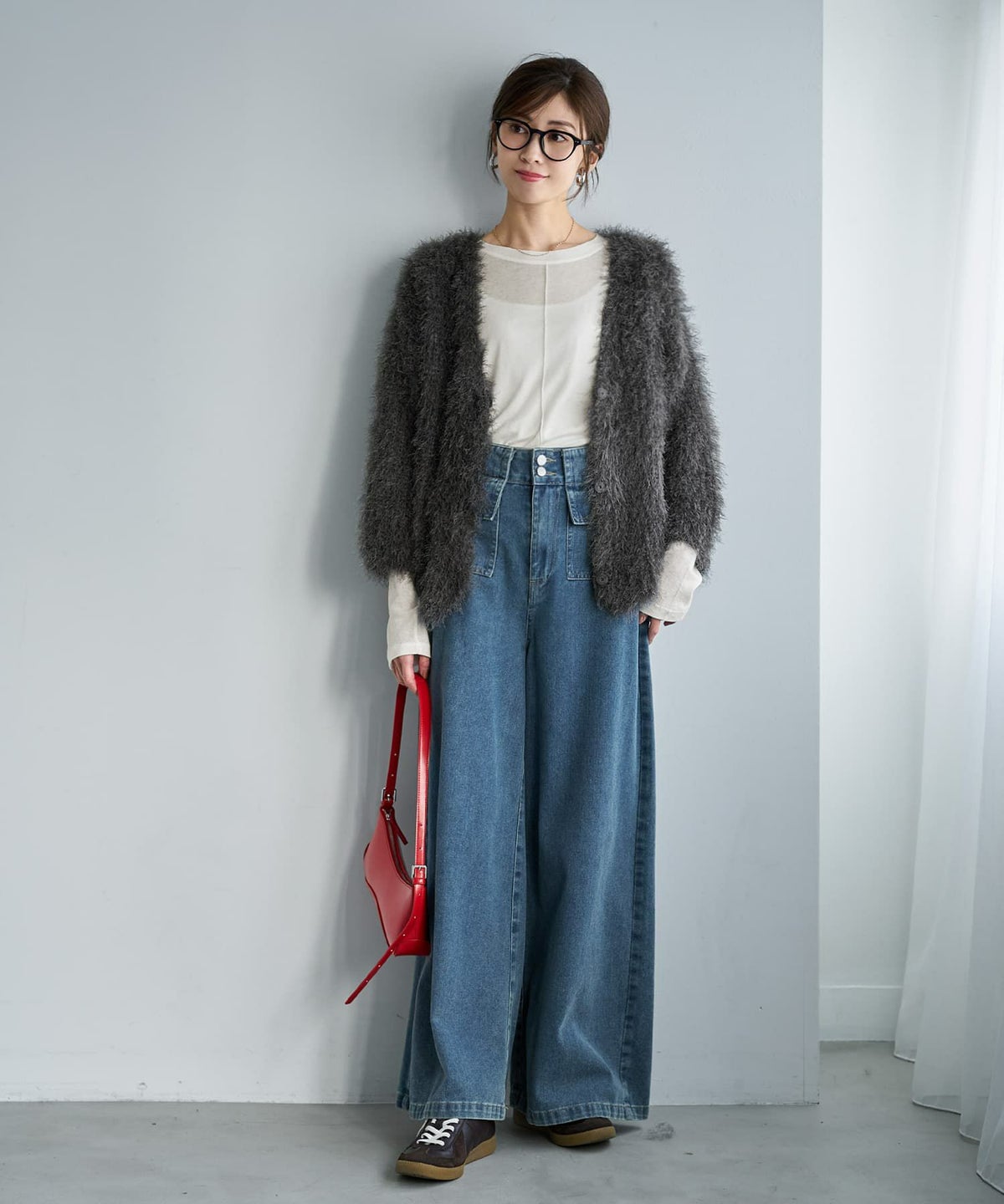 着用イメージ 167cm チャコール