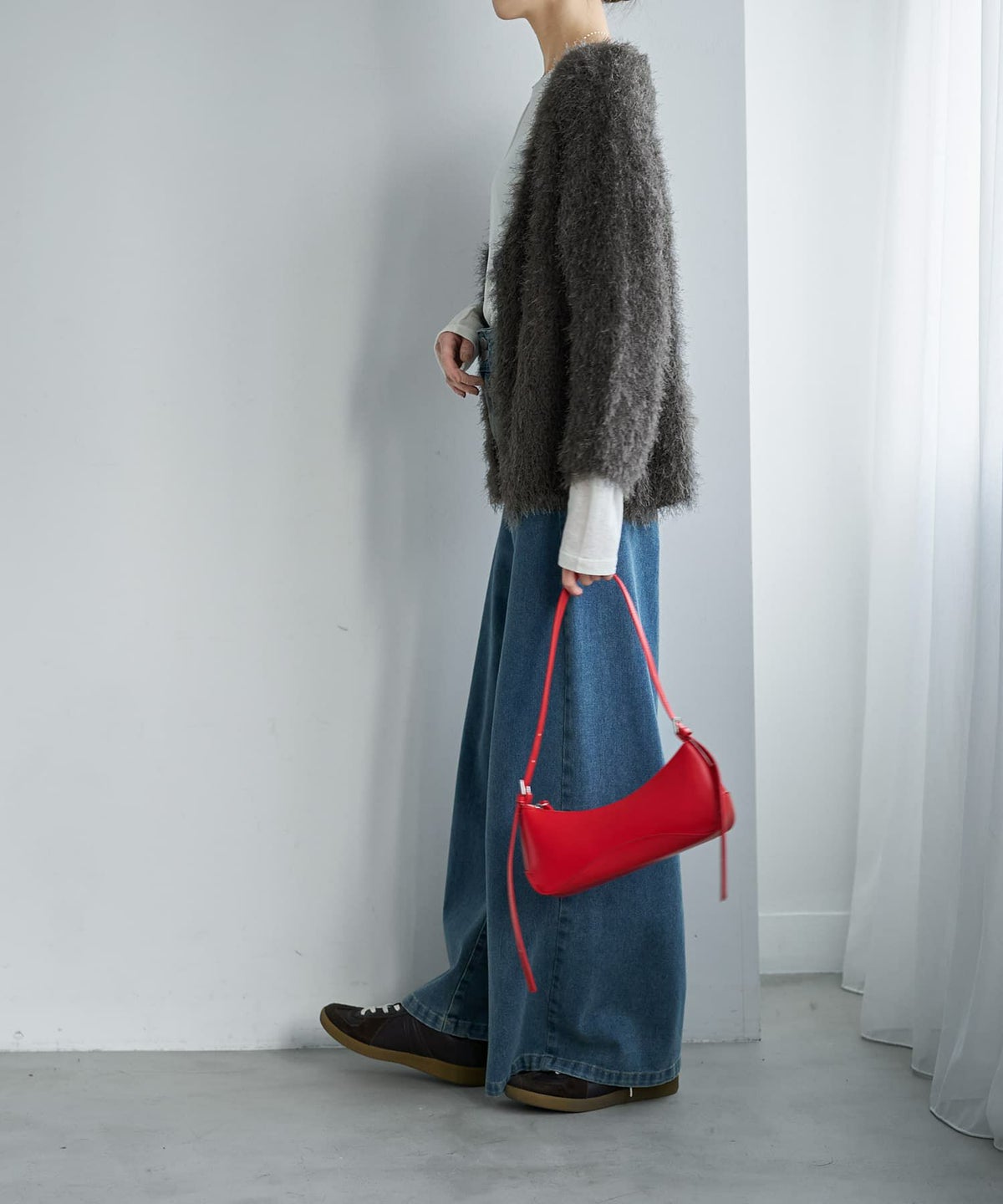 着用イメージ 167cm チャコール