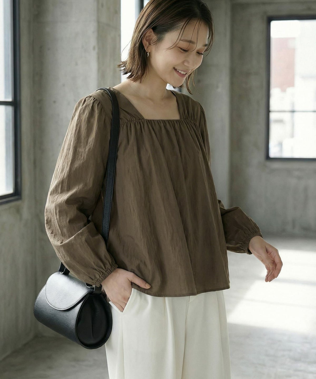 着用イメージ 168cm ブラウン