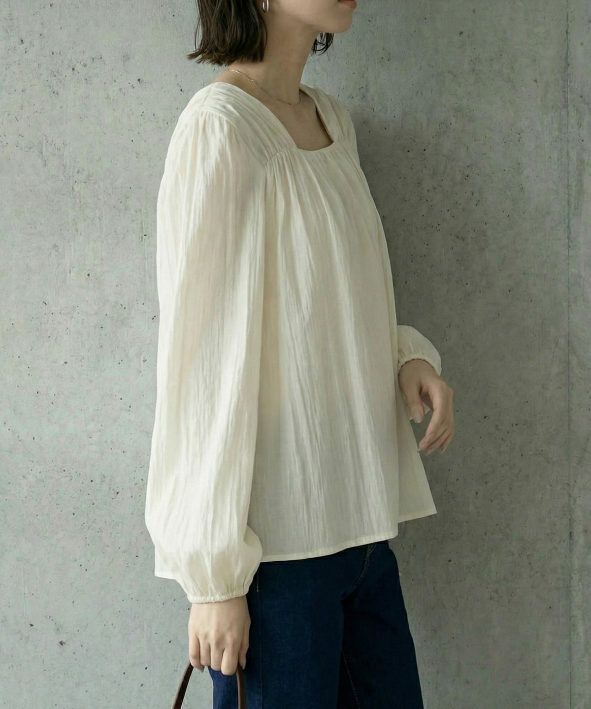 着用イメージ 168cm アイボリー