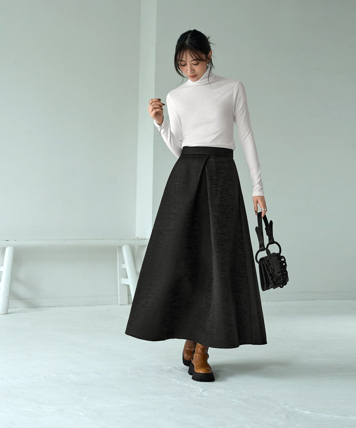 着用イメージ 165cm 着用サイズ S ブラック