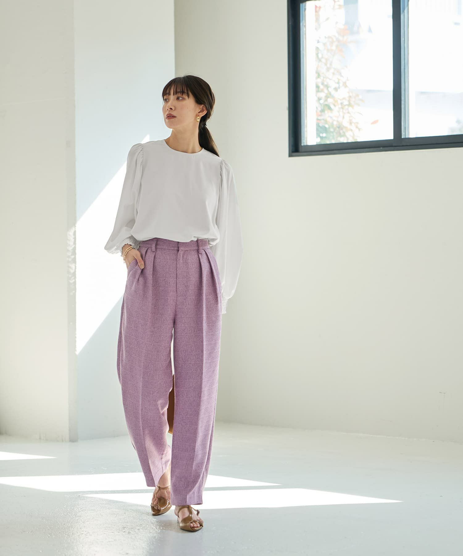 ライトツイードワイドパンツ | おしゃれな大人レディースファッション
