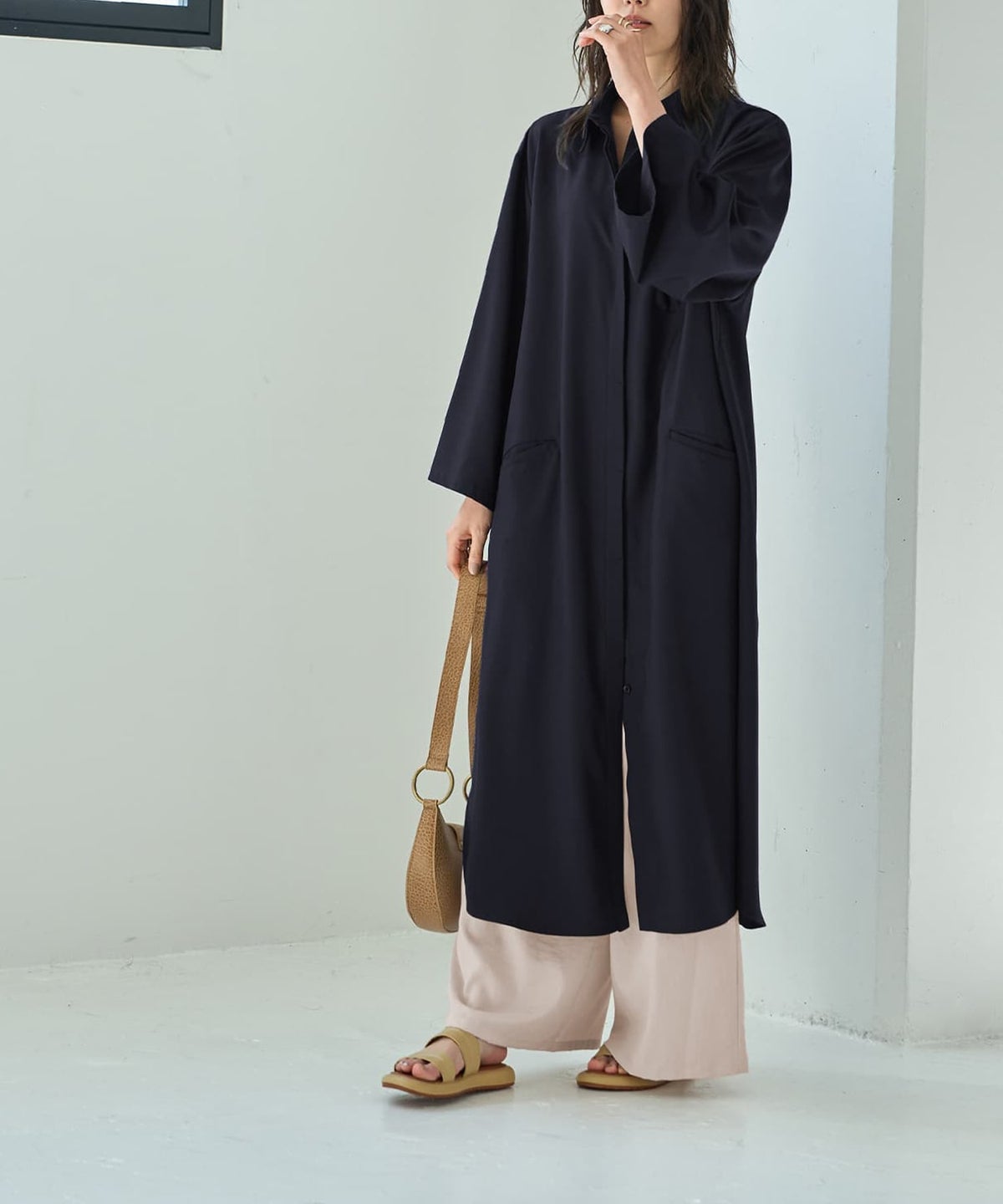 着用イメージ 166cm ネイビー