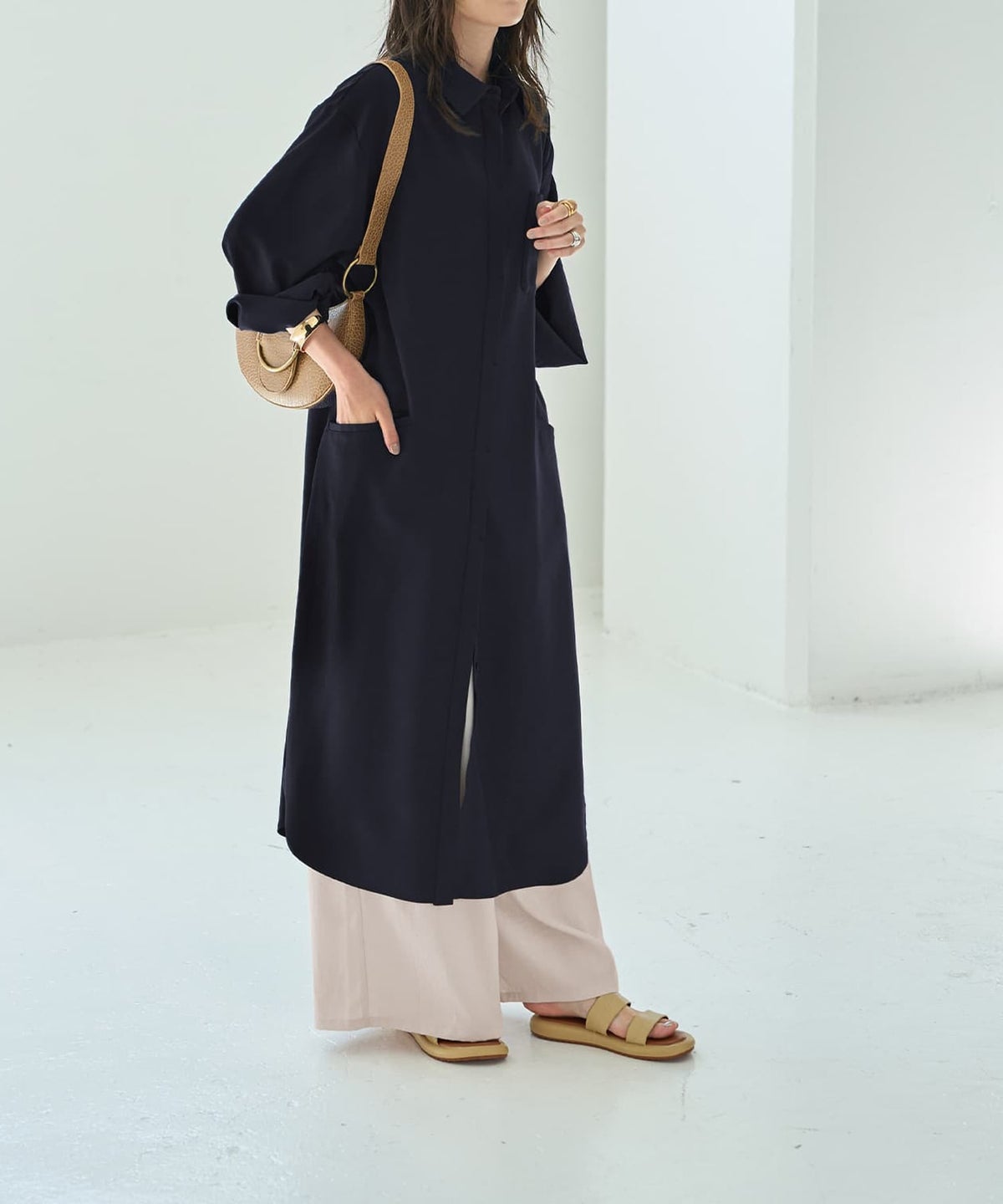 着用イメージ 166cm ネイビー