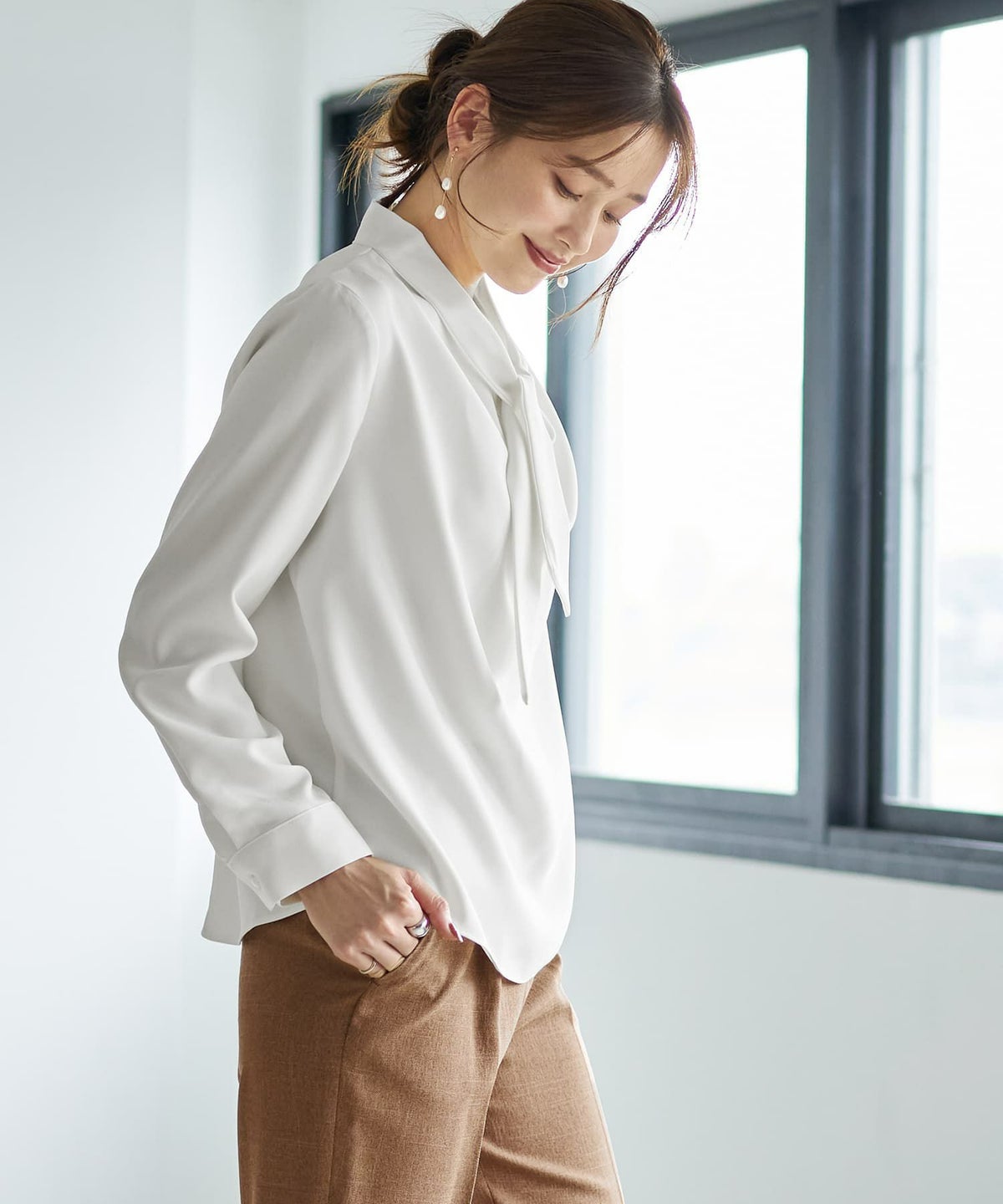 着用イメージ 166cm ホワイト