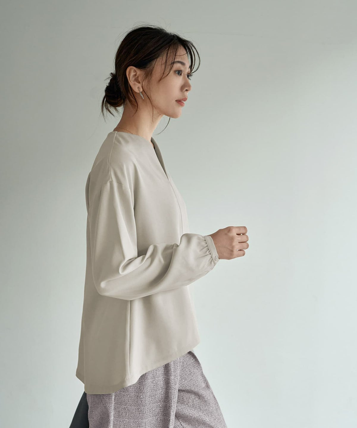 着用イメージ 166cm エアリーグレー