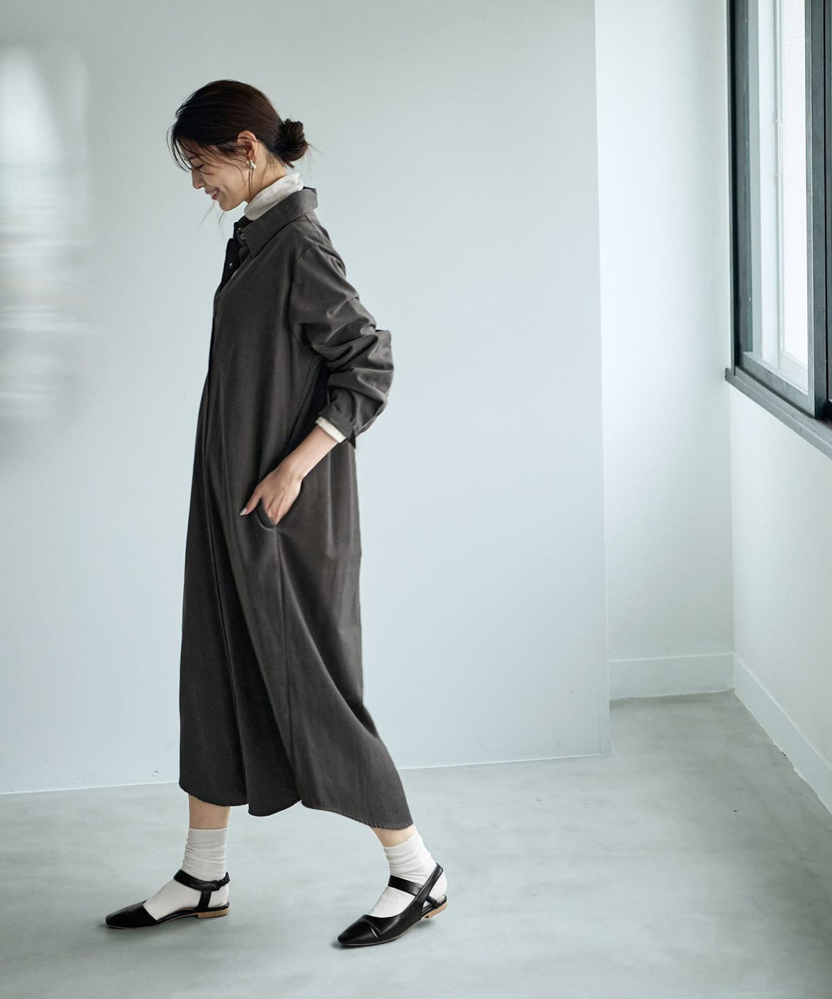 着用イメージ 168cm チャコール