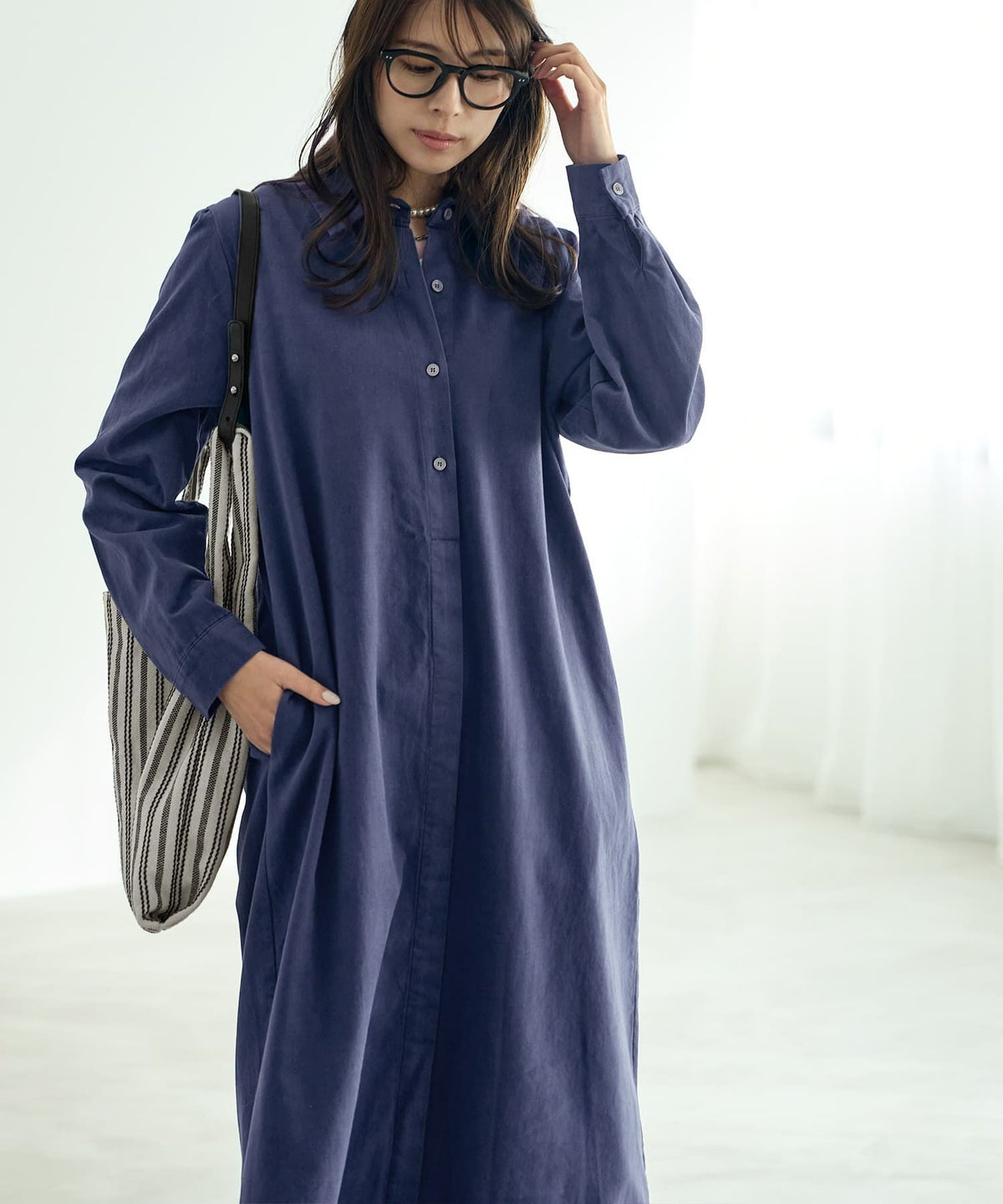 着用イメージ 168cm ブルー