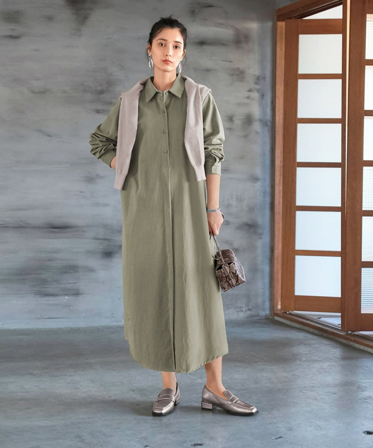 着用イメージ 165cm ブライトカーキ