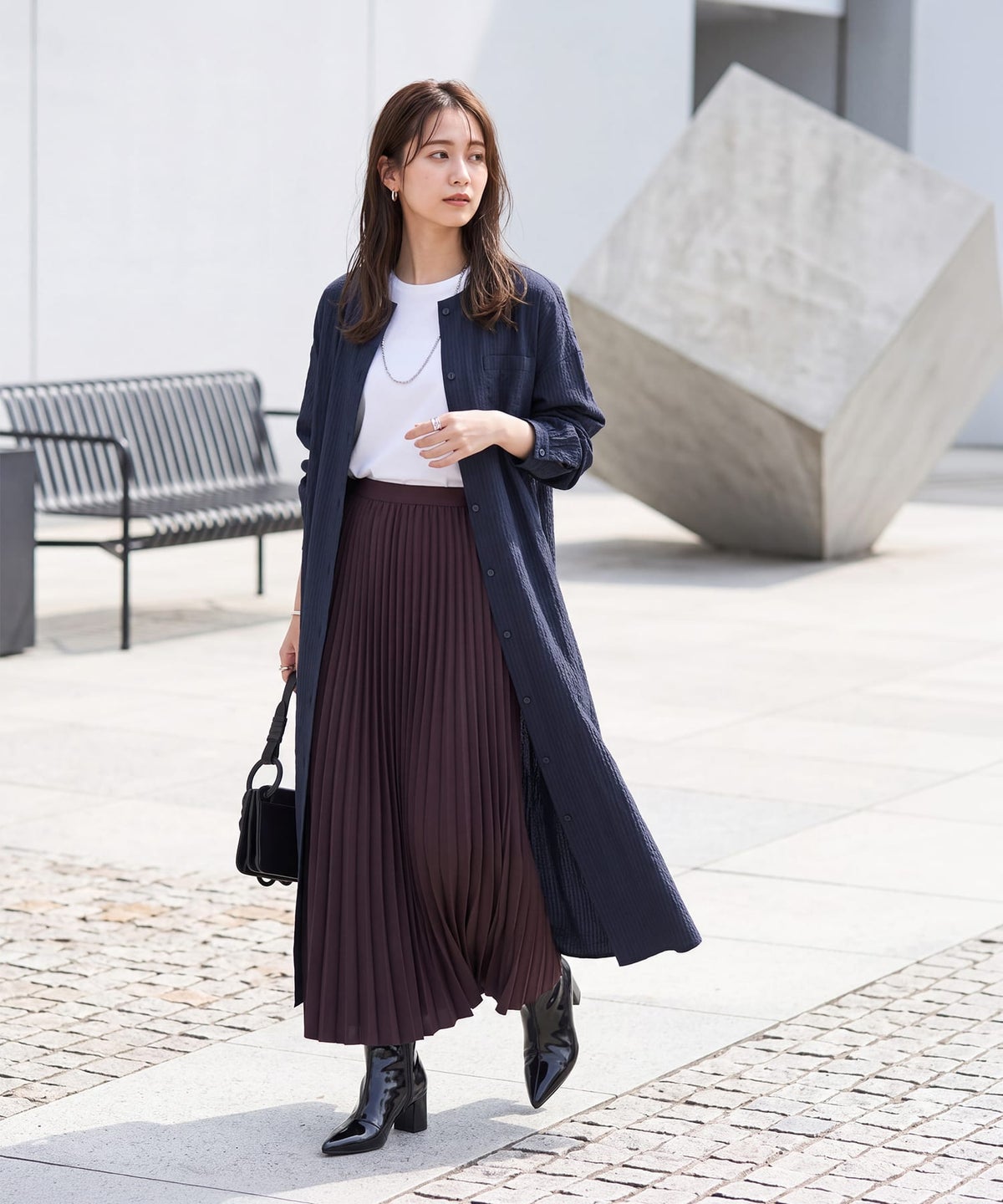 着用イメージ 163cm ネイビー