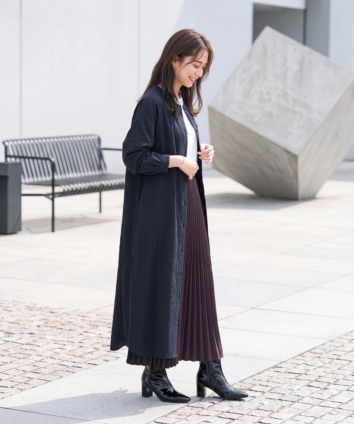着用イメージ 163cm ネイビー