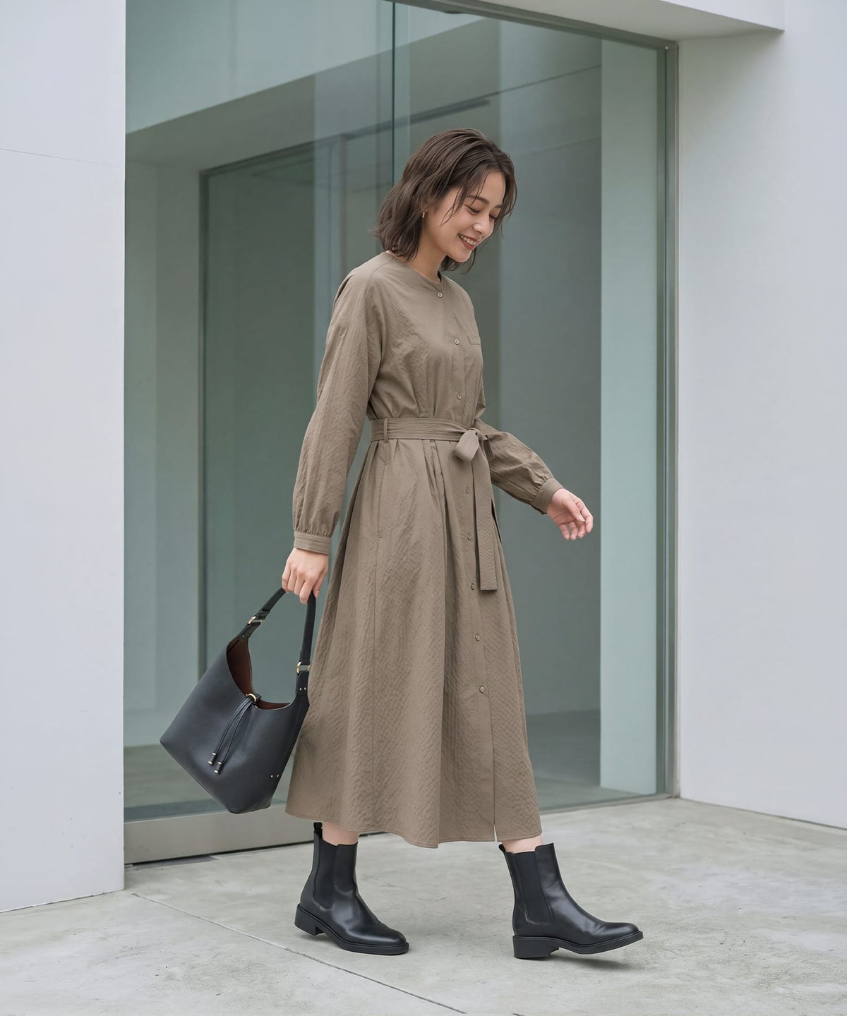 着用イメージ 163cm オリーブ