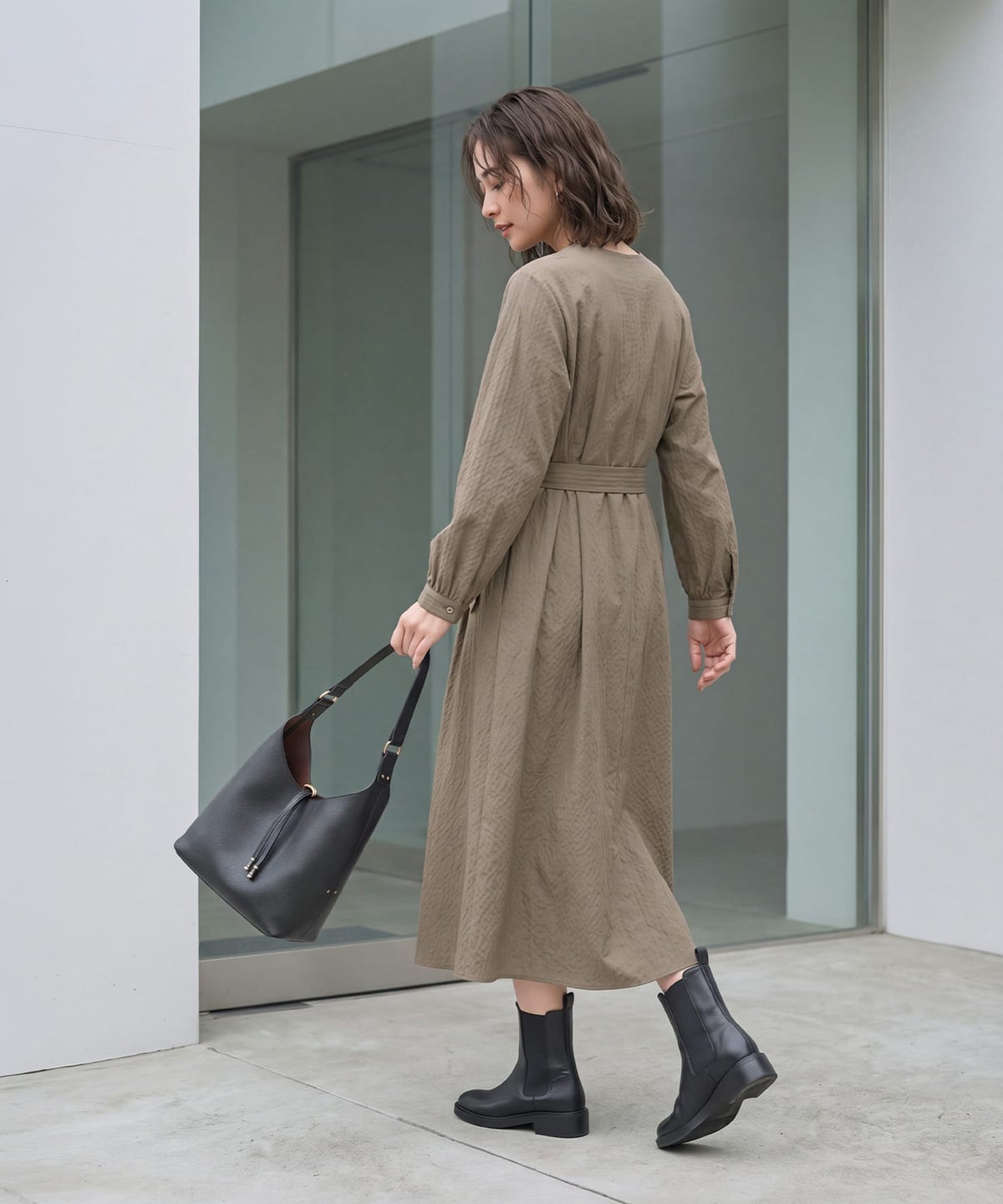 着用イメージ 163cm オリーブ
