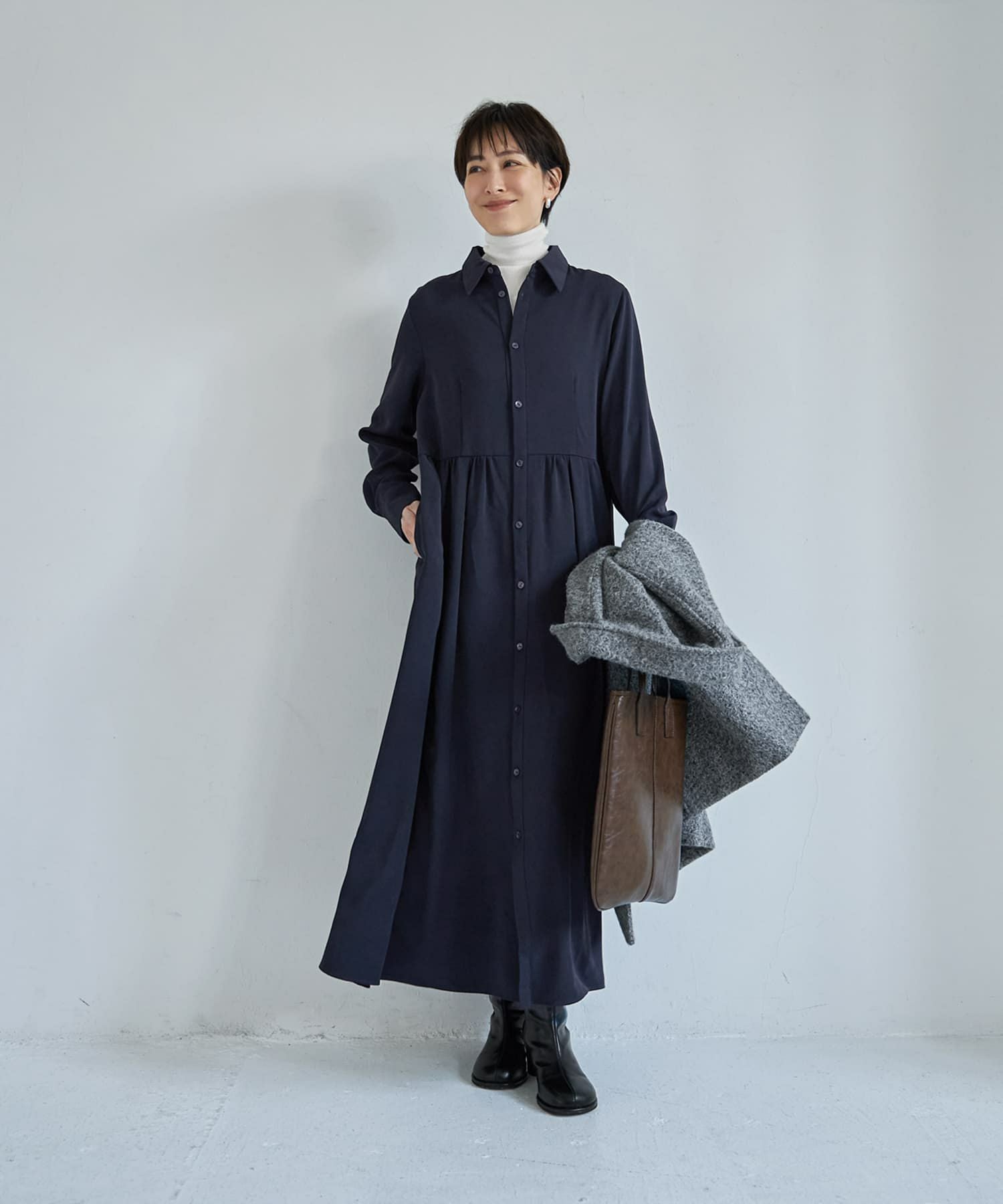 さらさらツイルロングシャツワンピース | おしゃれな大人レディース