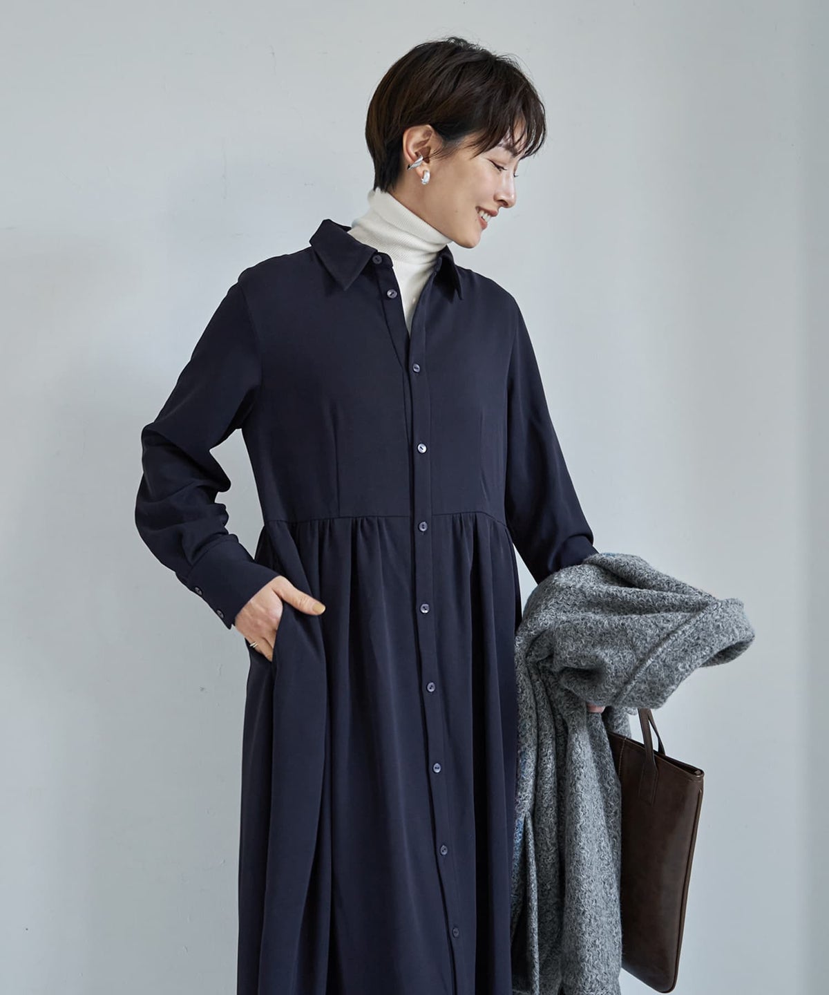 着用イメージ 167cm ネイビー 02サイズ