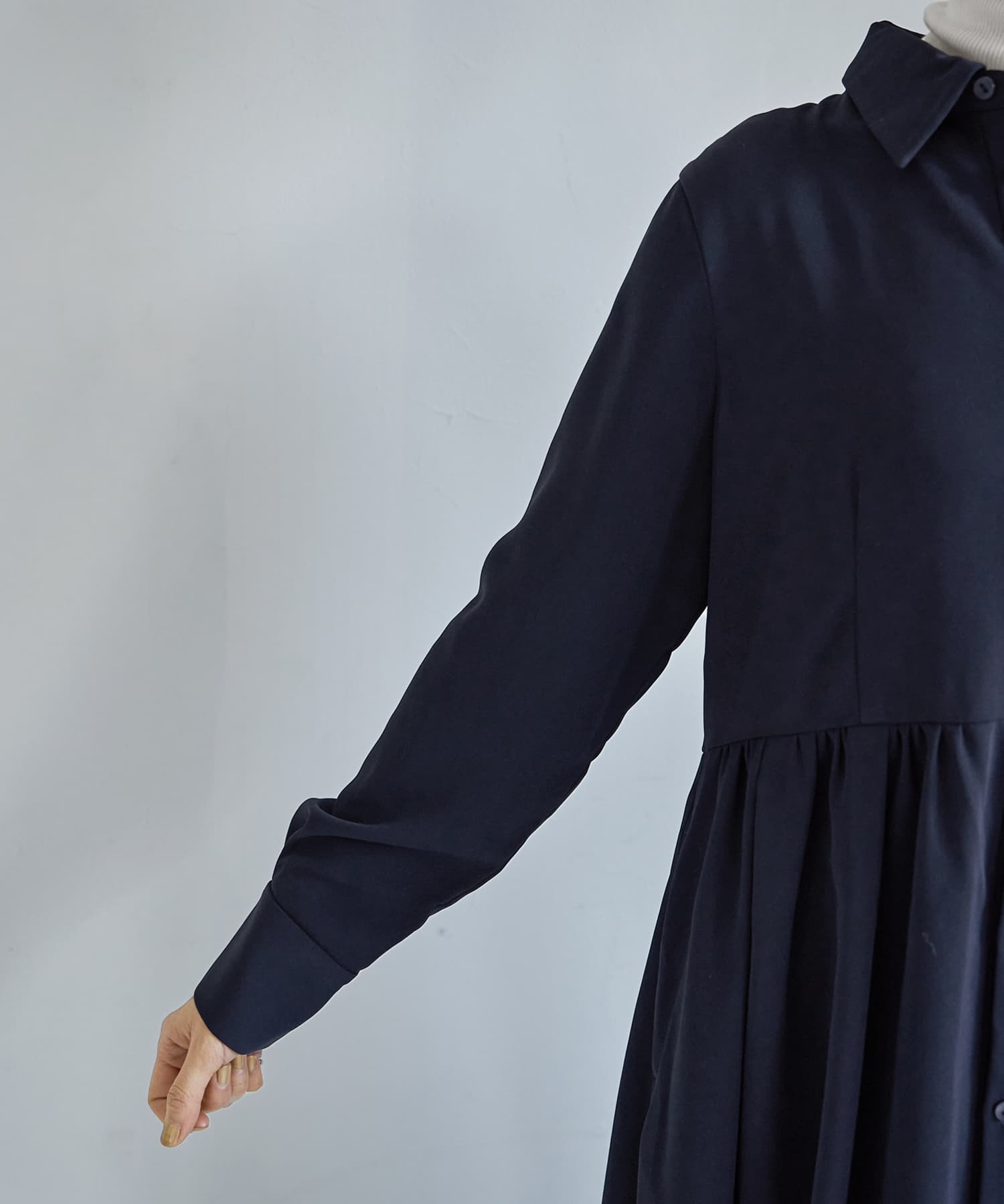 ツイルロングシャツブラウス さらさらツイルロングシャツワンピース | おしゃれな大人レディース