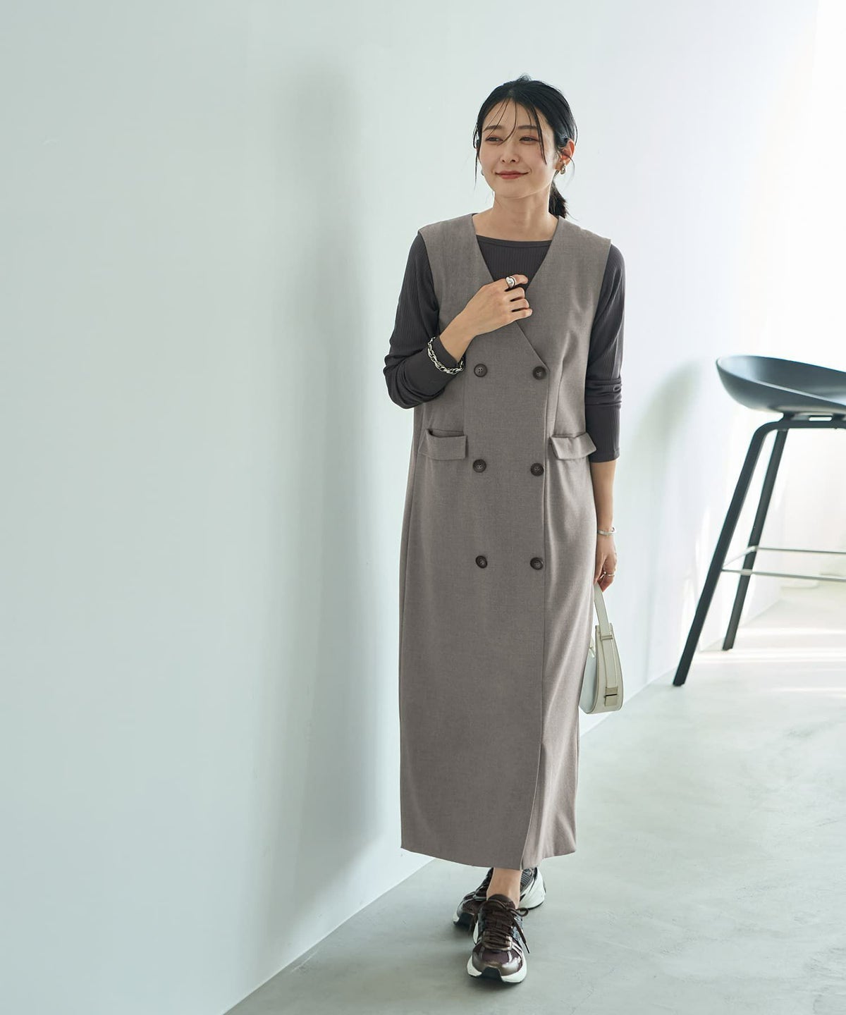 着用イメージ 164cm 02サイズ グレー