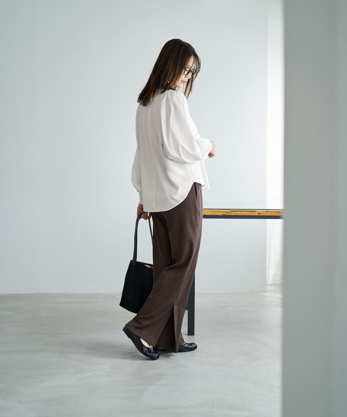 着用イメージ 166cm アイボリー