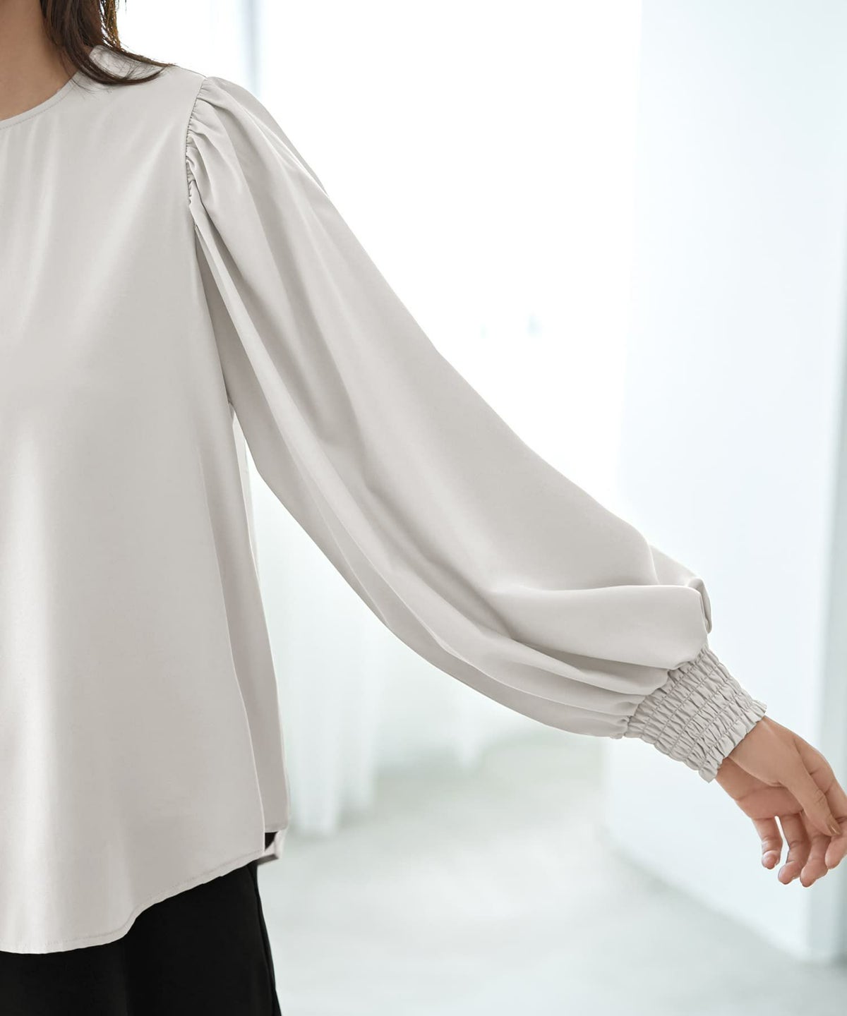 着用イメージ 166cm アイボリー