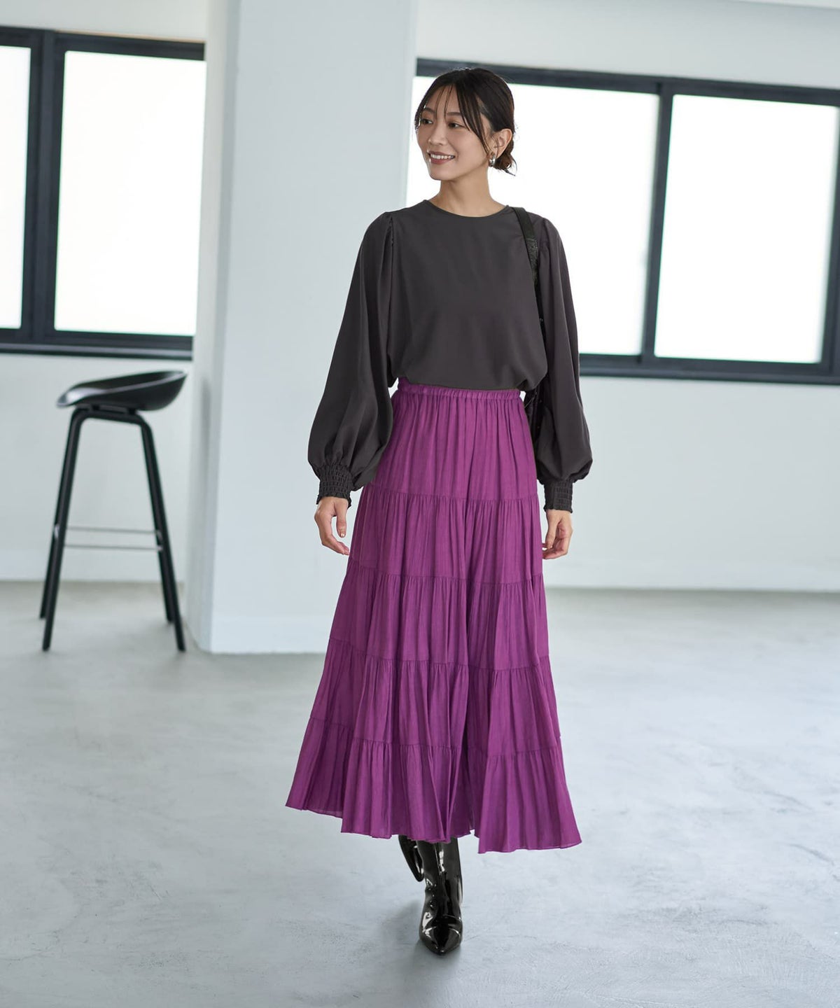 着用イメージ 166cm セピア