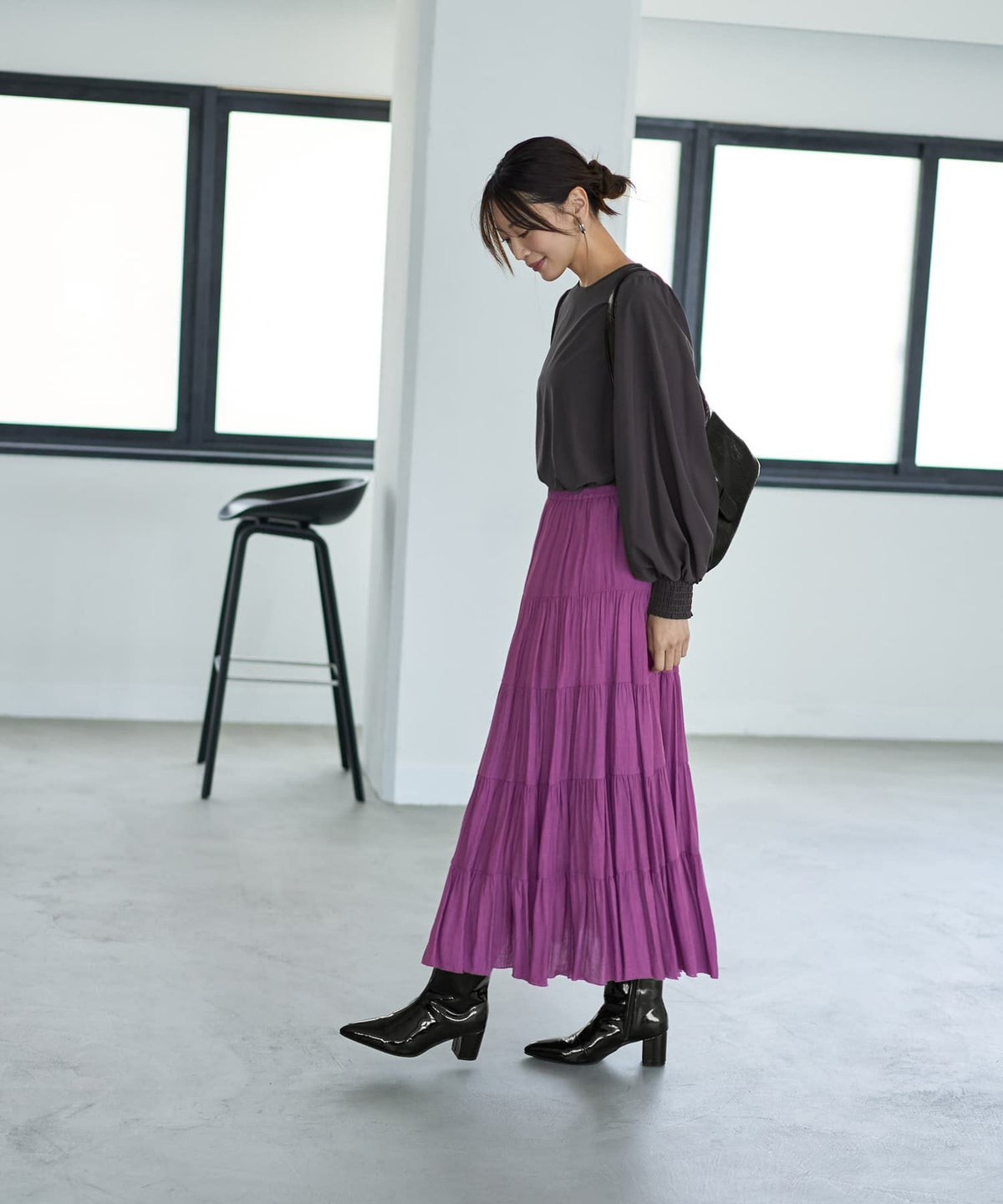 着用イメージ 166cm セピア