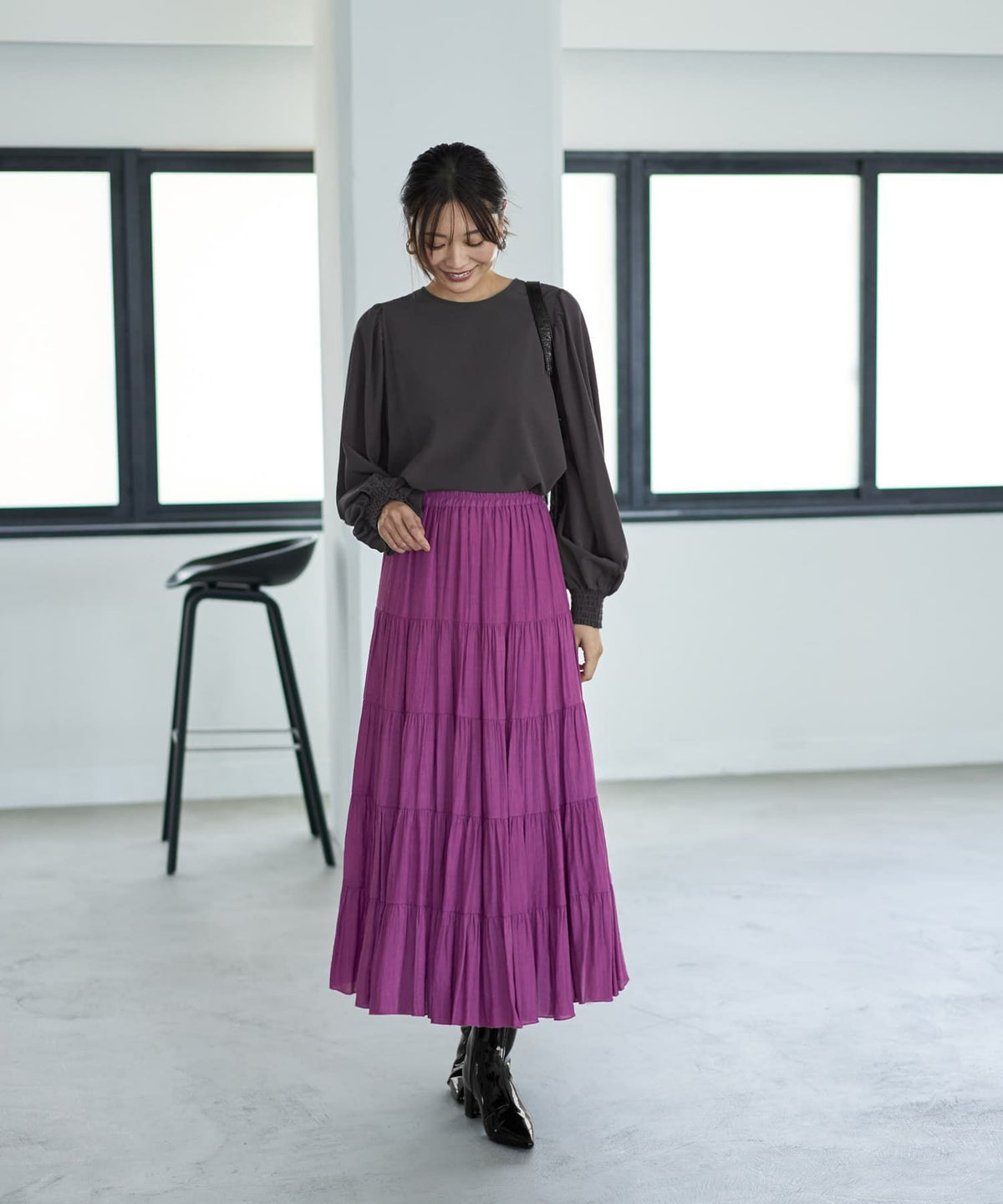 着用イメージ 166cm セピア