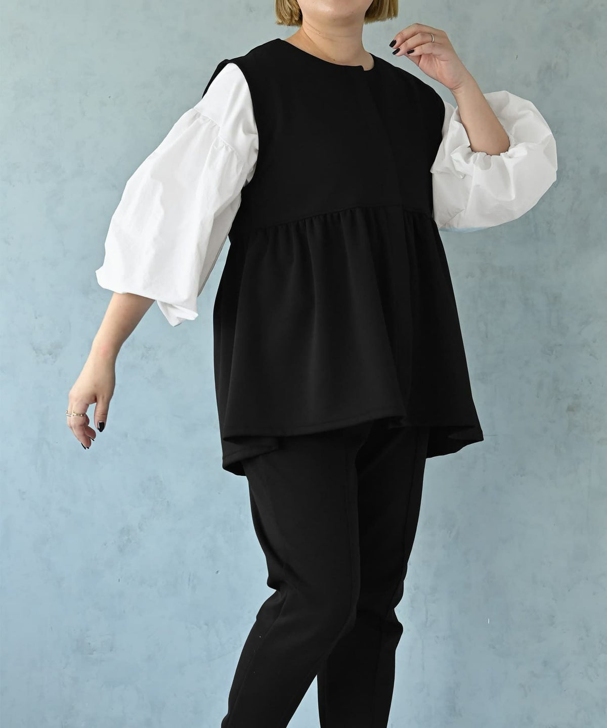 着用イメージ 163cm オフホワイト