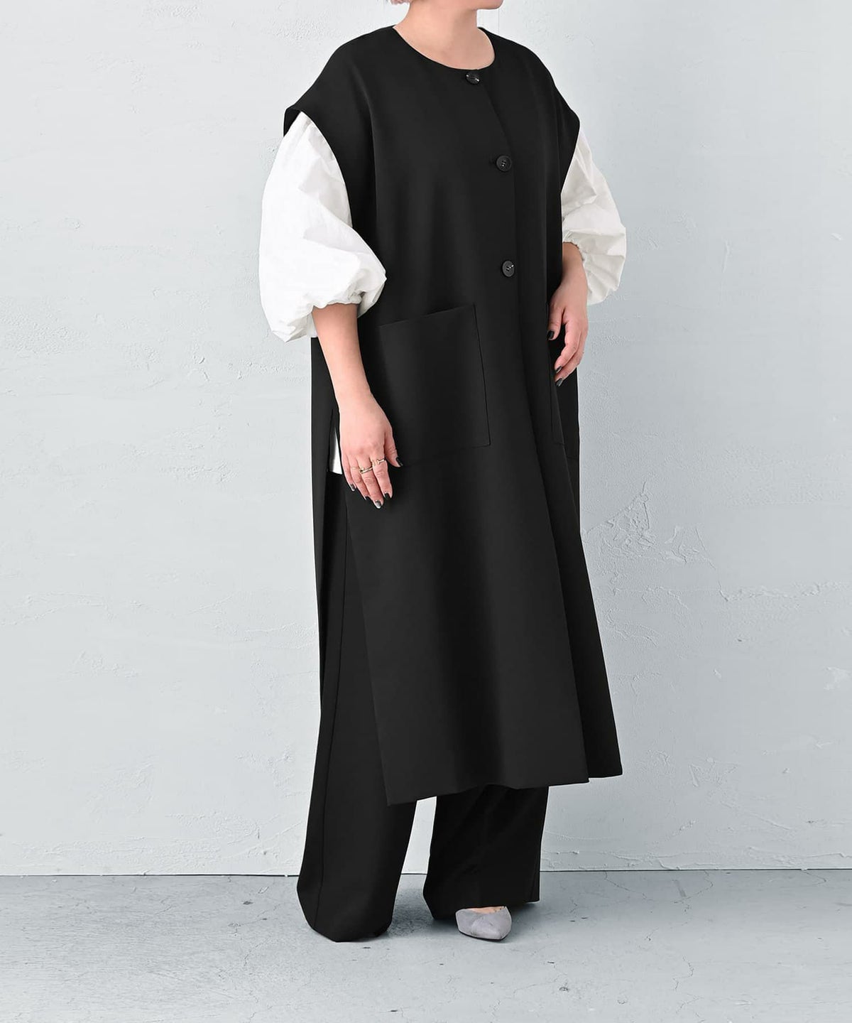 着用イメージ 163cm オフホワイト