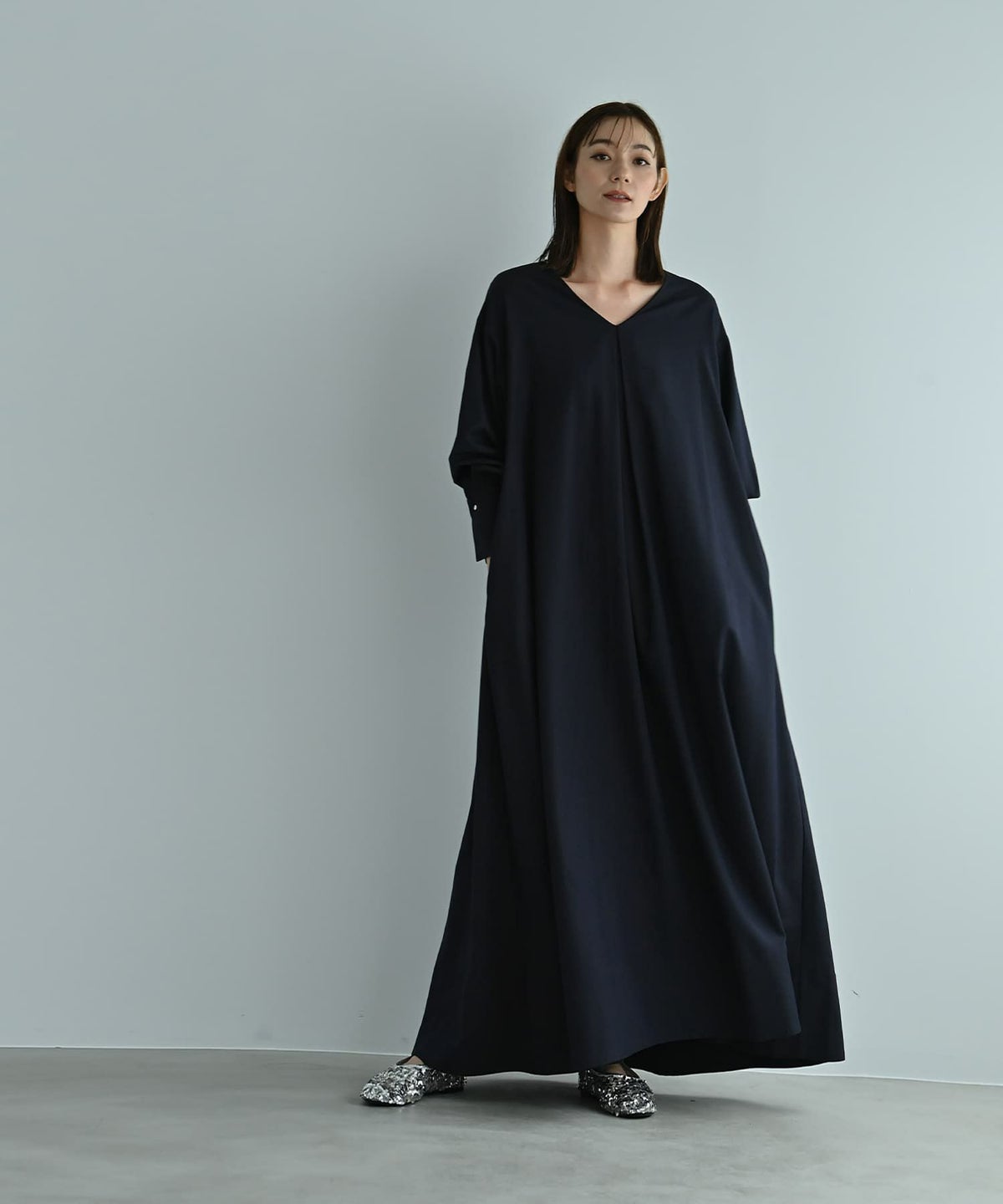 着用イメージ 170cm ネイビー Long
