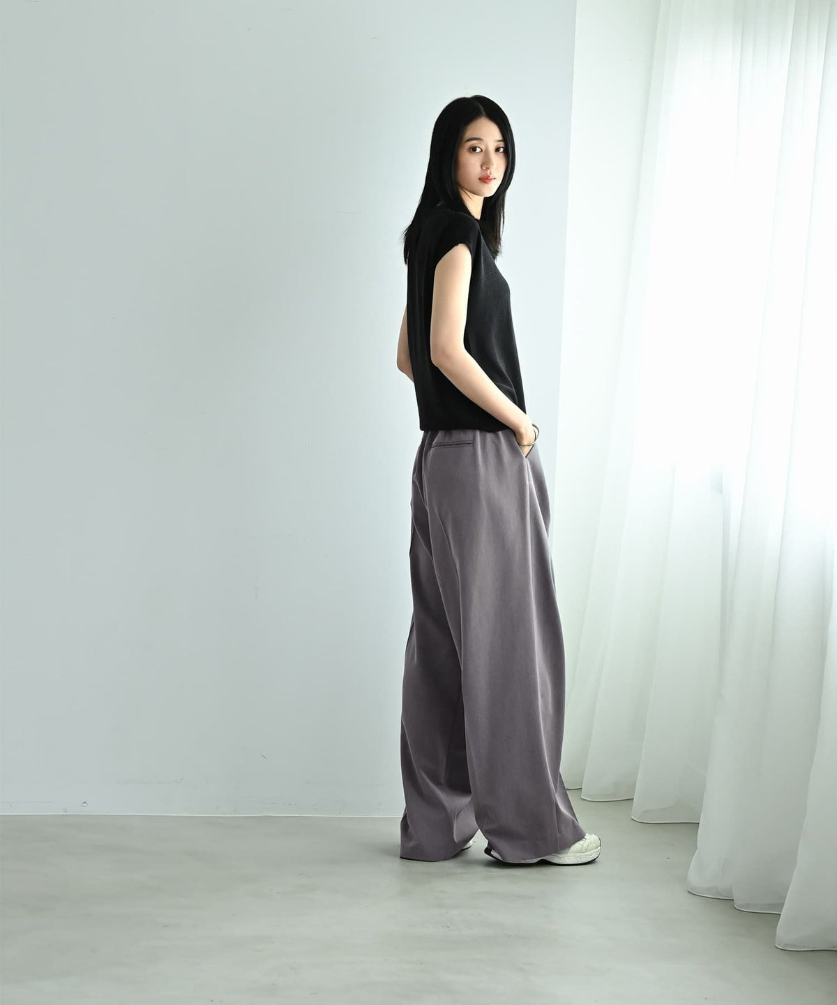 着用イメージ 170cm グレー