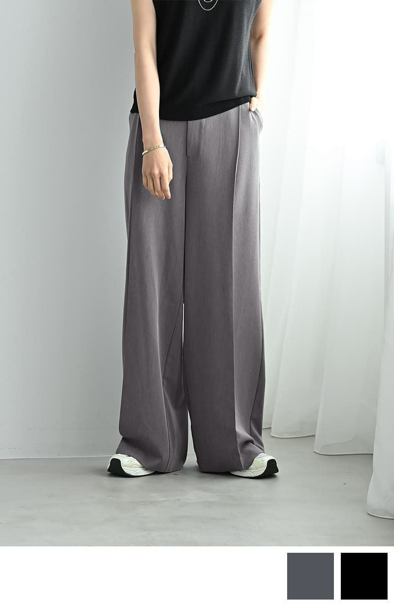 ☆【BLK001】タックワイドパンツ | おしゃれな大人レディース
